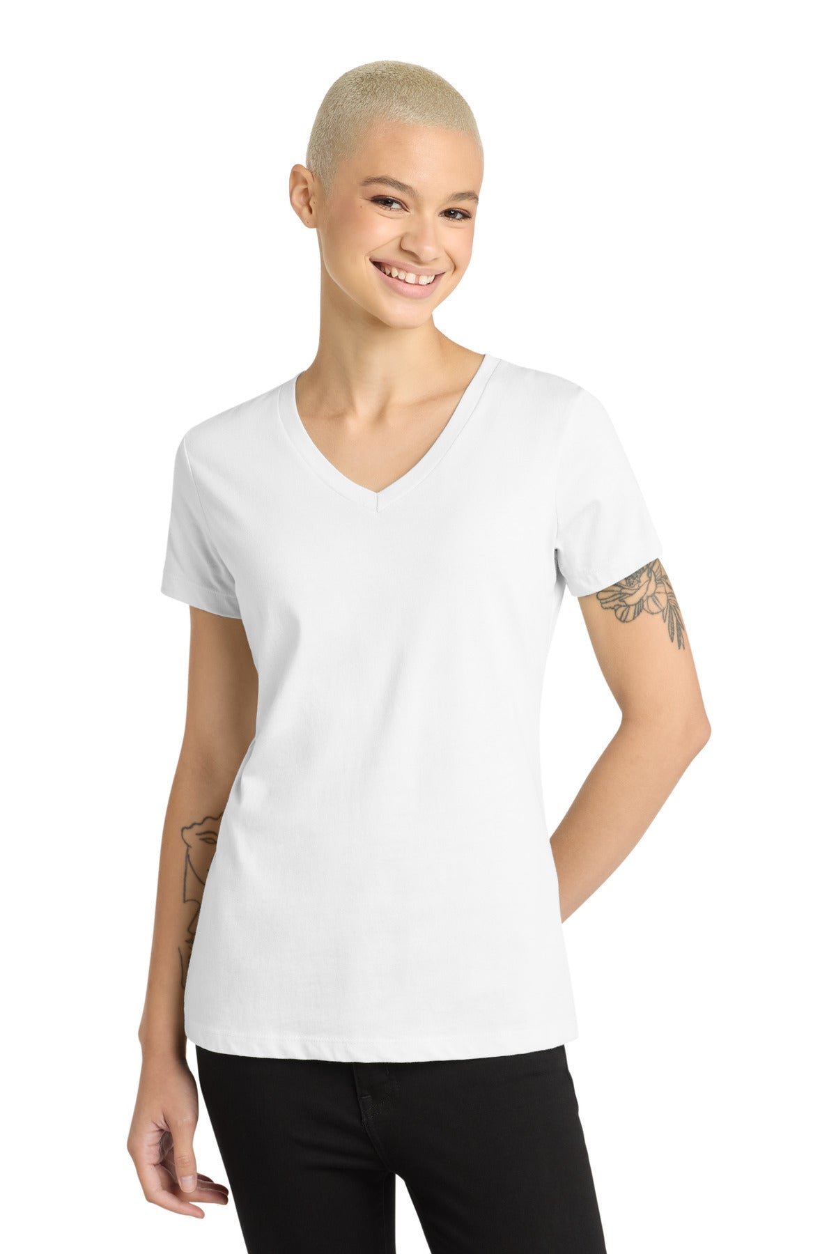 District   - Women's Perfect Weight   V-Neck Tee. DM1170L