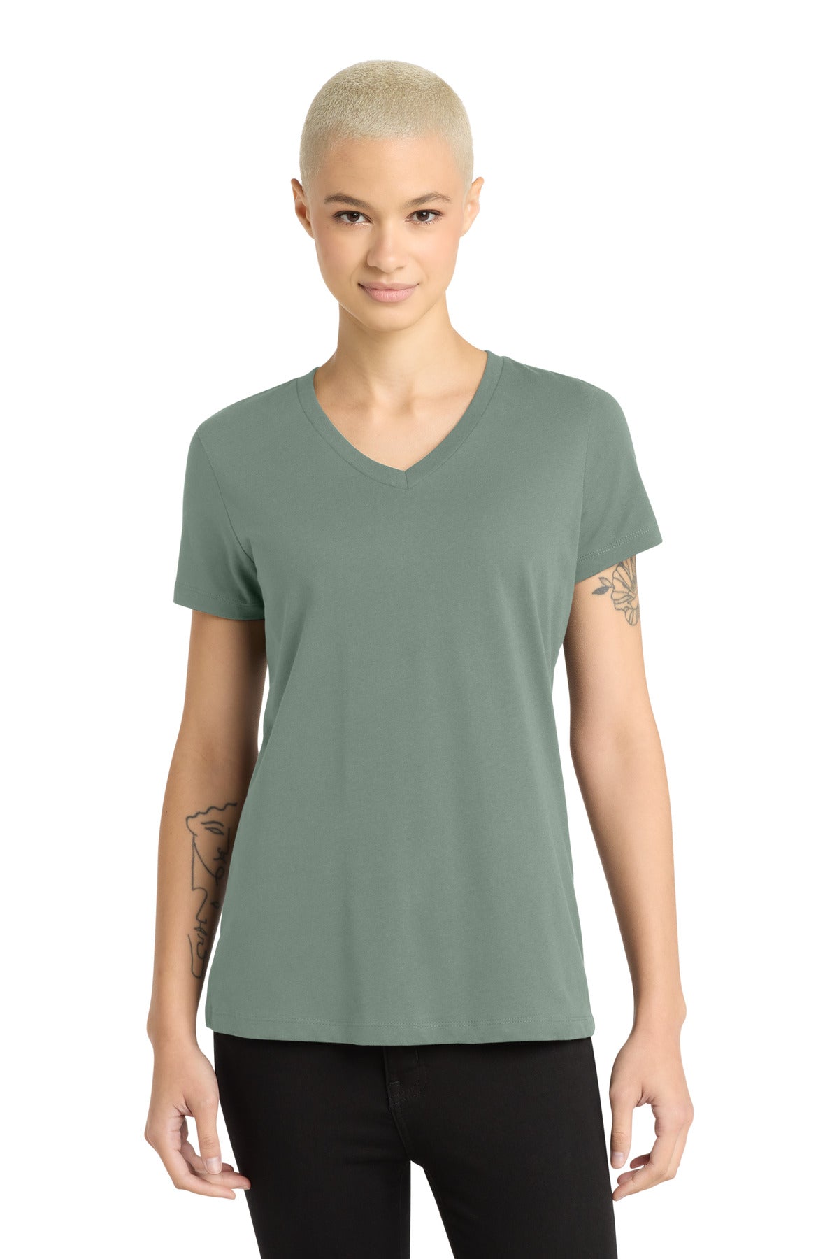 District   - Women's Perfect Weight   V-Neck Tee. DM1170L