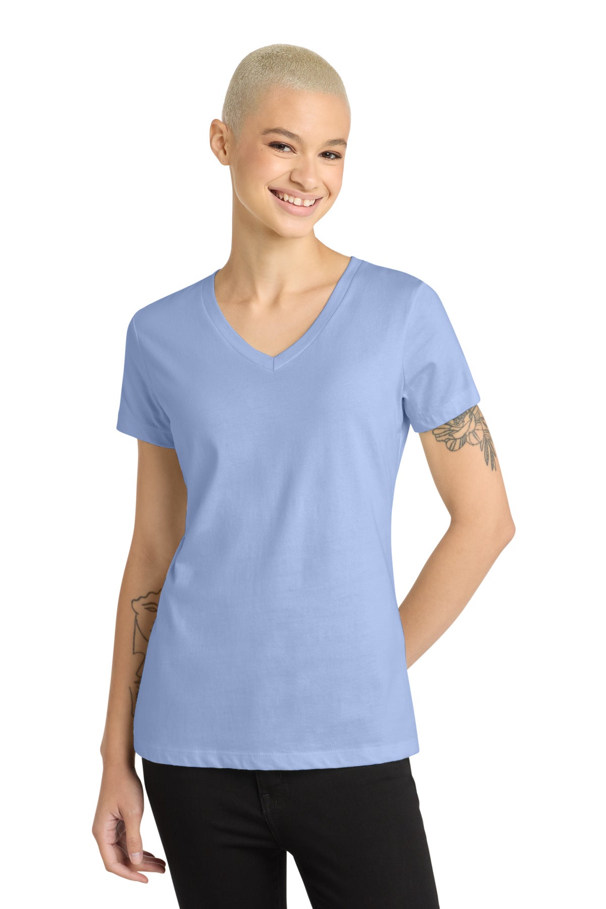District   - Women's Perfect Weight   V-Neck Tee. DM1170L