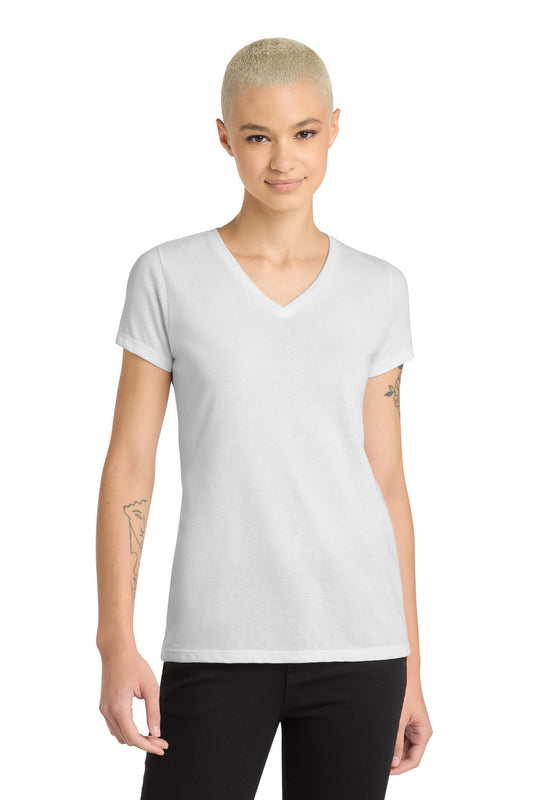 District   Women's Perfect Blend   CVC V-Neck Tee. DM1190L