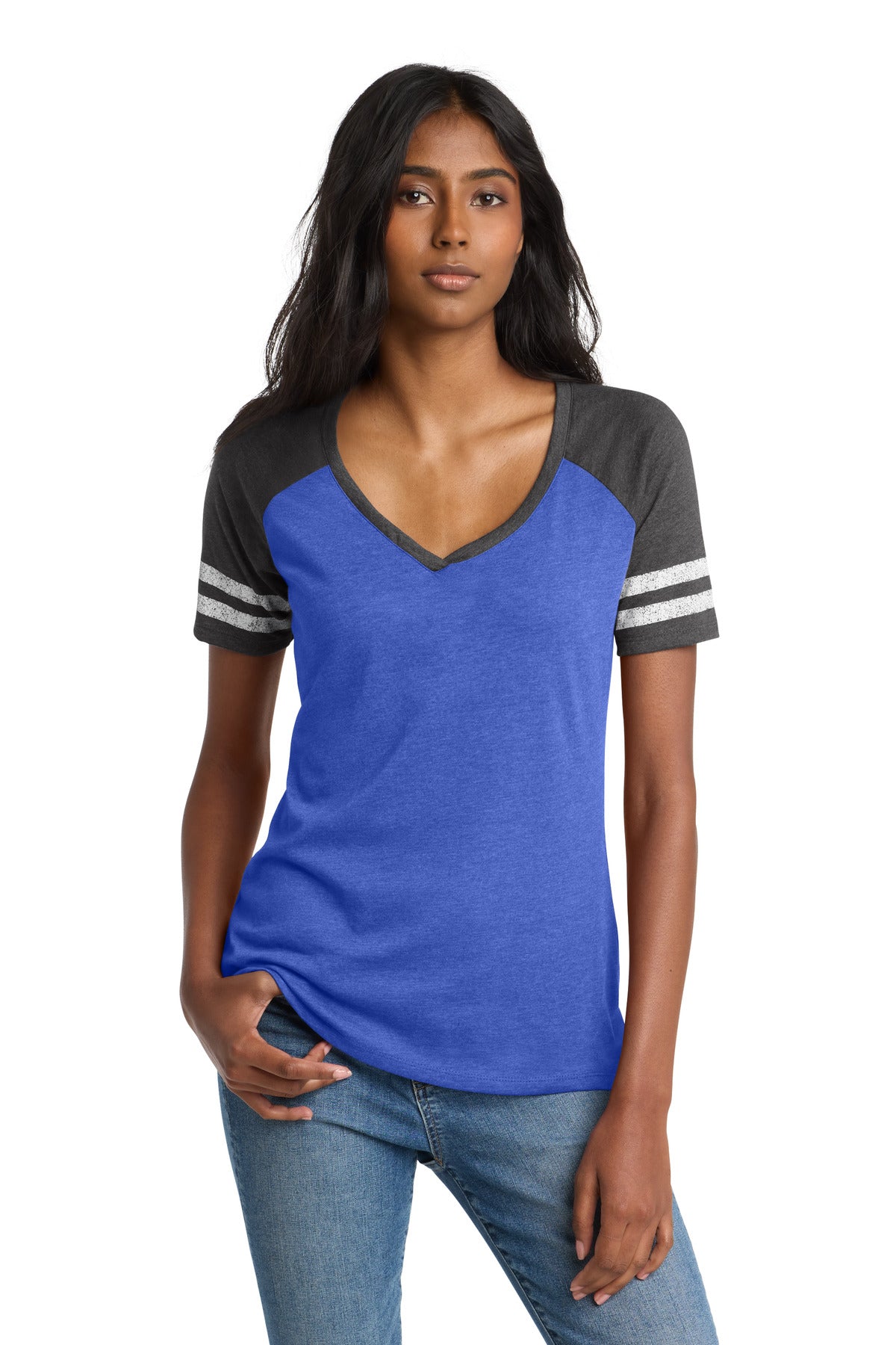 District    Women's Game V-Neck Tee. DM476