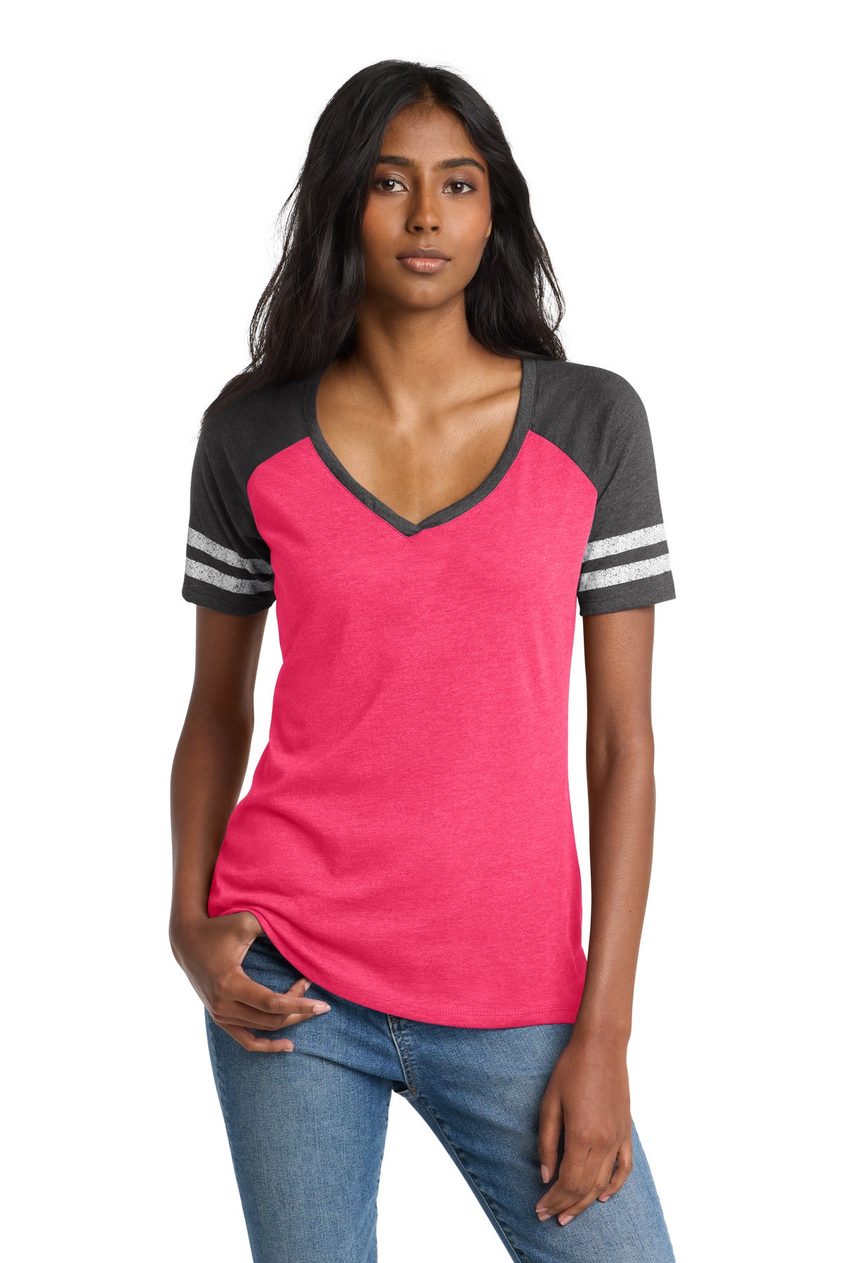 District    Women's Game V-Neck Tee. DM476