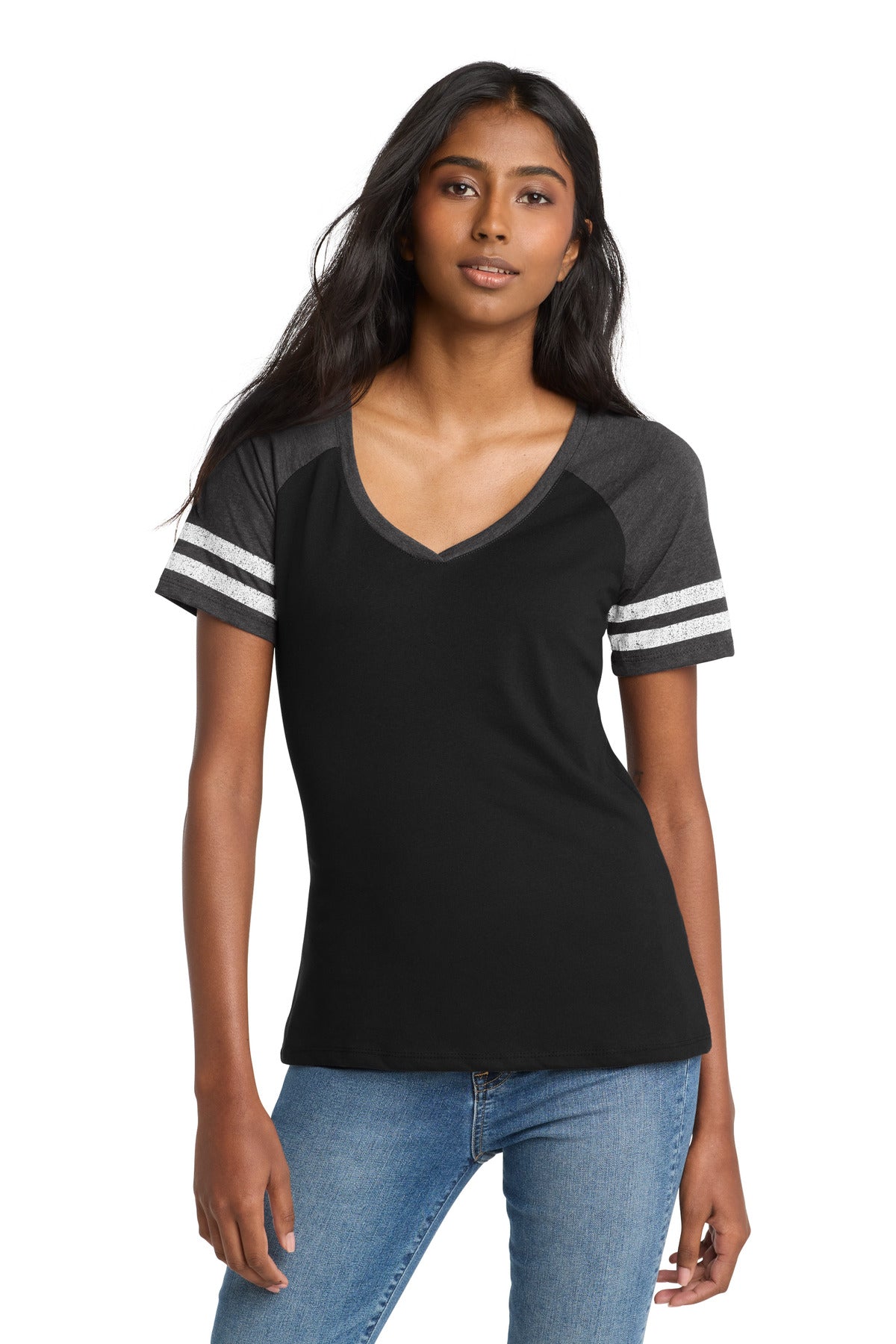 District    Women's Game V-Neck Tee. DM476