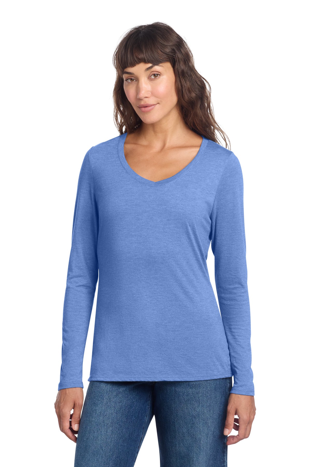 District   Women's Perfect Tri   Long Sleeve V-Neck Tee DT135
