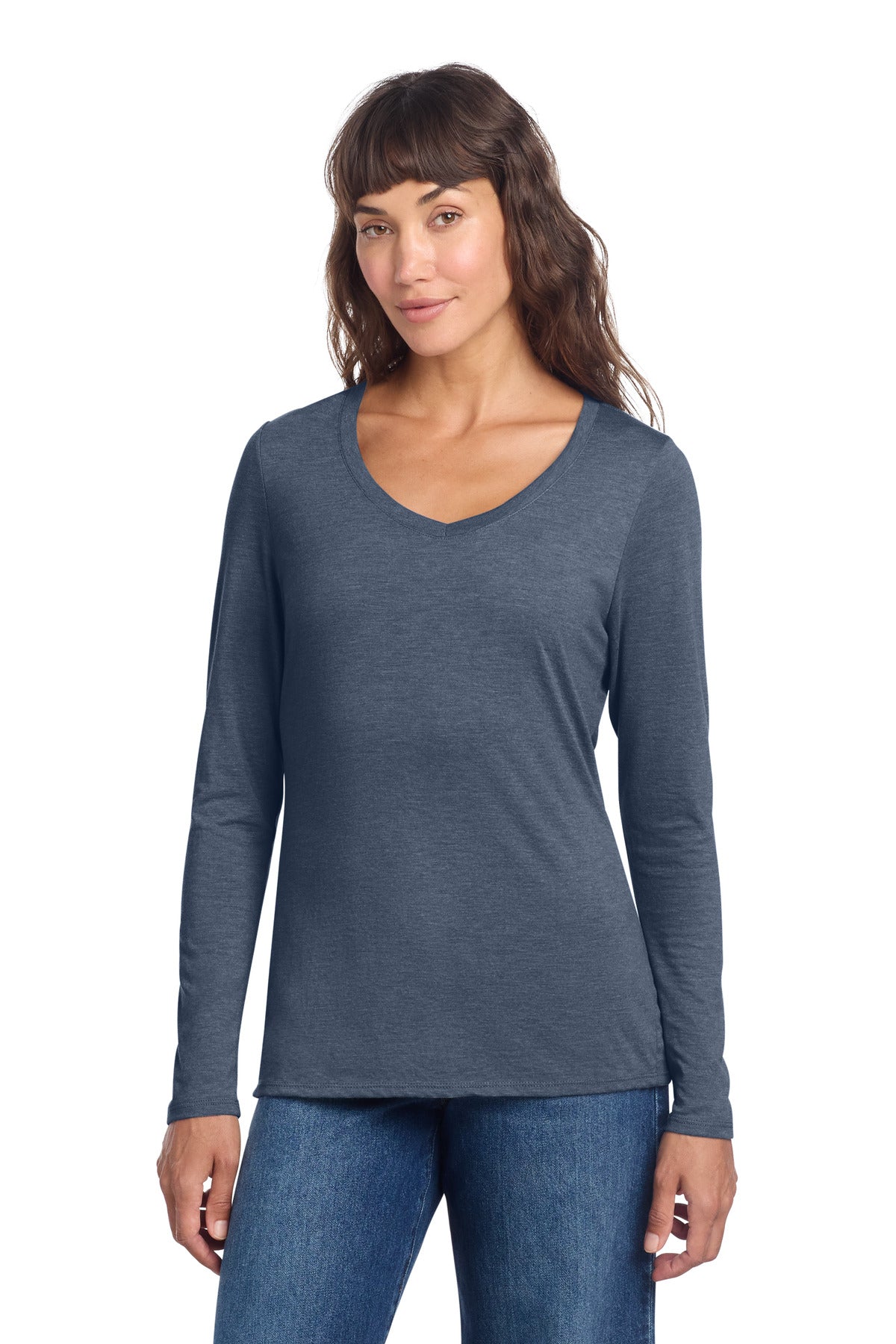 District   Women's Perfect Tri   Long Sleeve V-Neck Tee DT135