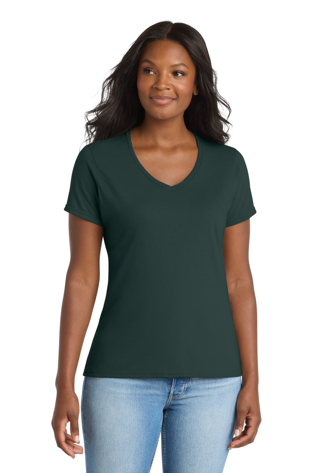 Port & Co   Women's Performance Blend V-Neck Tee. LPC381V