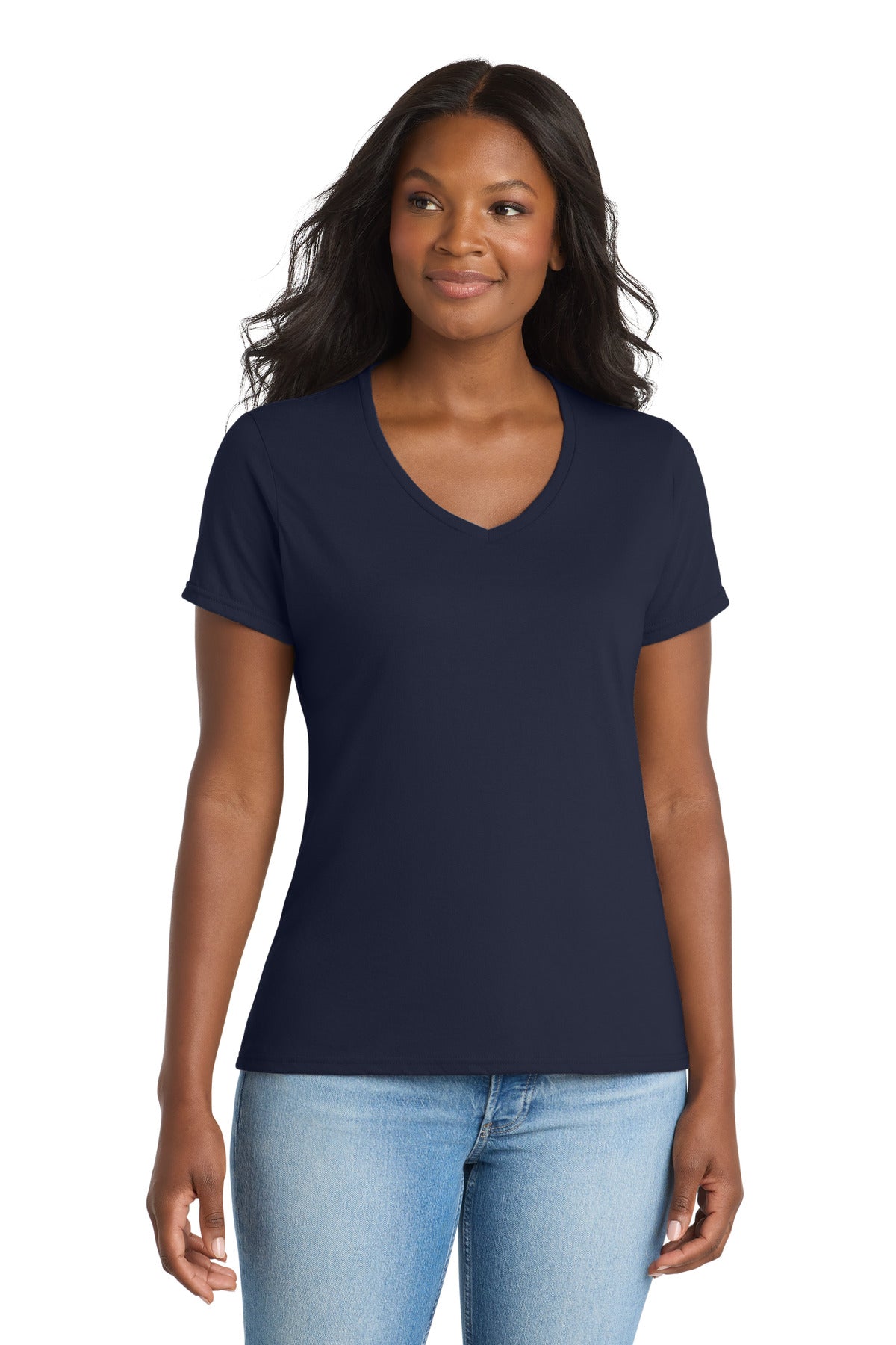 Port & Co   Women's Performance Blend V-Neck Tee. LPC381V