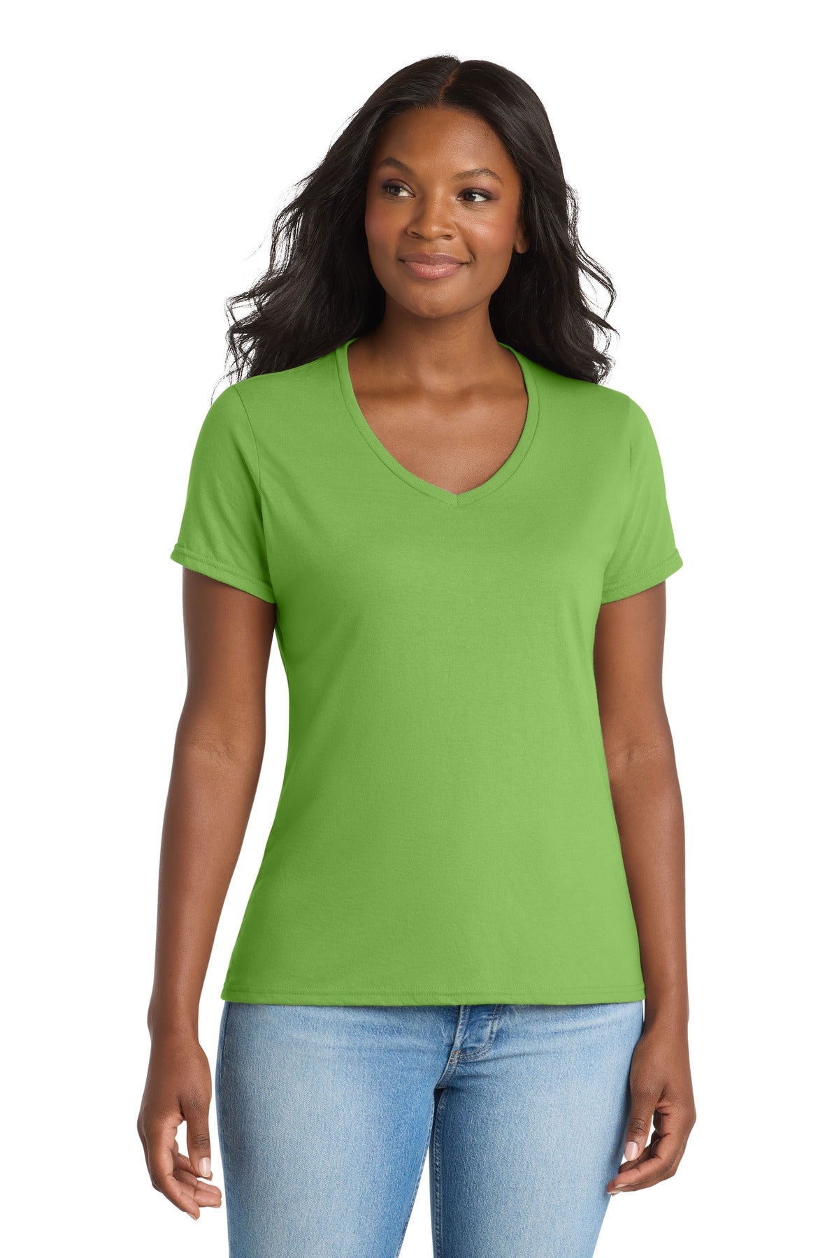 Port & Co   Women's Performance Blend V-Neck Tee. LPC381V