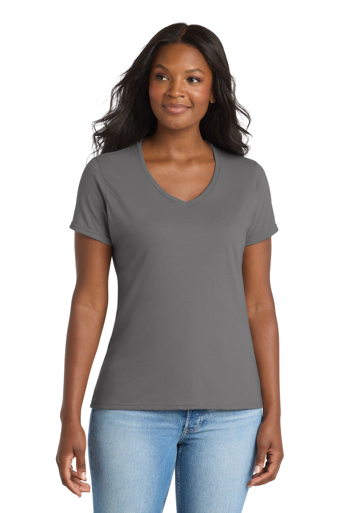 Port & Co   Women's Performance Blend V-Neck Tee. LPC381V