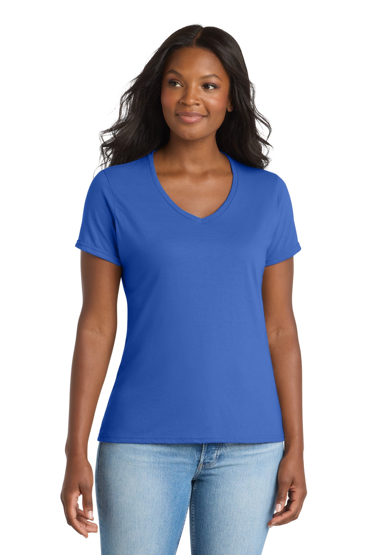 Port & Co   Women's Performance Blend V-Neck Tee. LPC381V