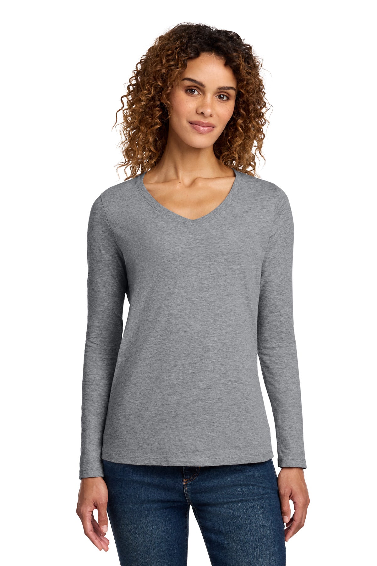 Port & Co   Women's Long Sleeve Fan Favorite V-Neck Tee. LPC450VLS