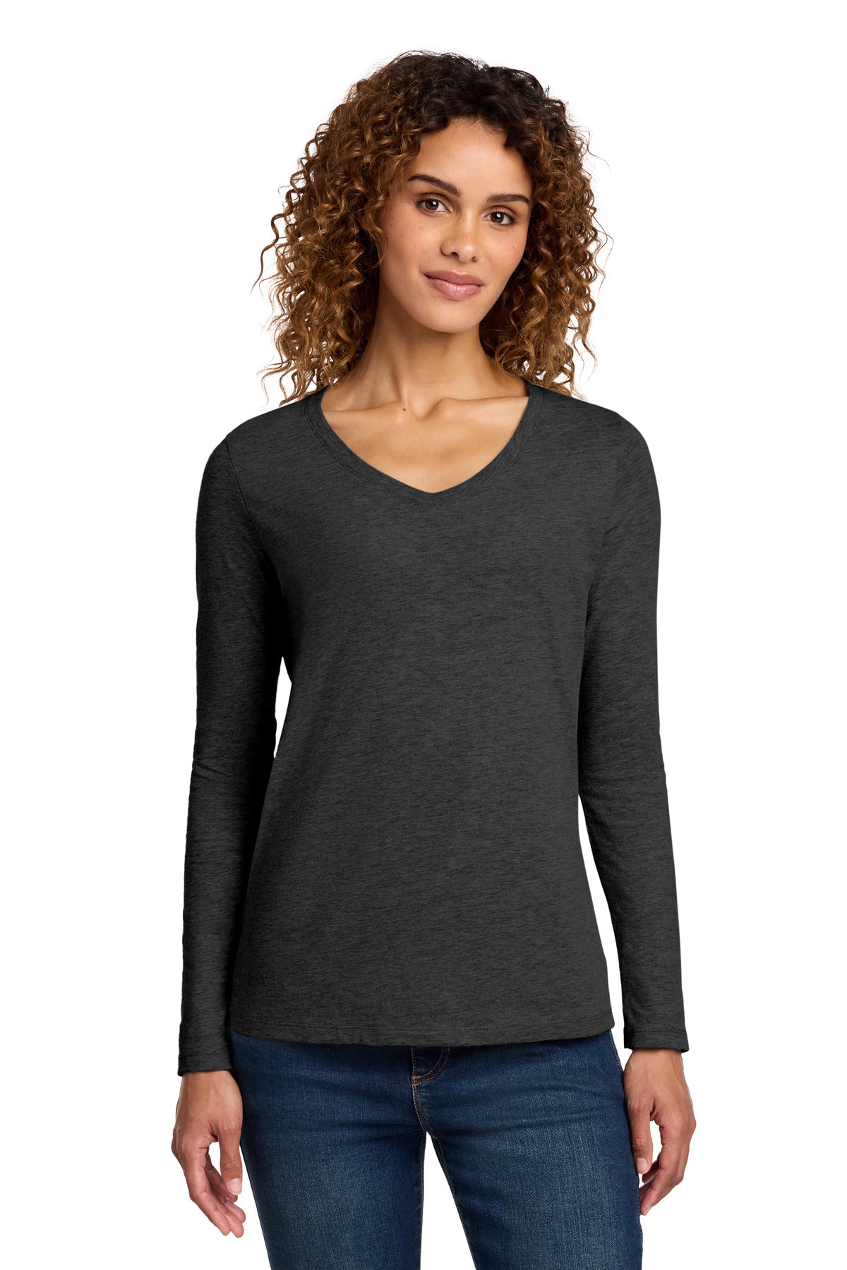 Port & Co   Women's Long Sleeve Fan Favorite V-Neck Tee. LPC450VLS