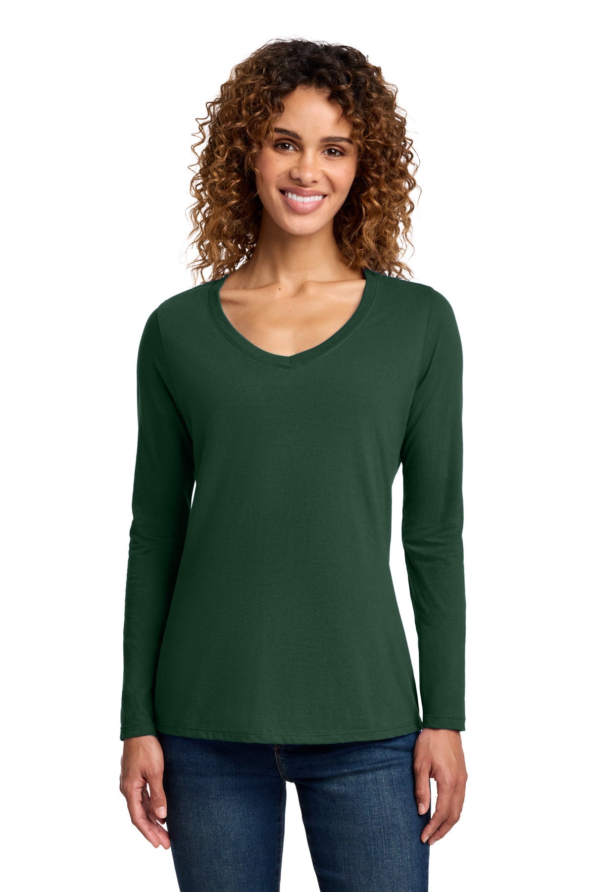 Port & Co   Women's Long Sleeve Fan Favorite V-Neck Tee. LPC450VLS