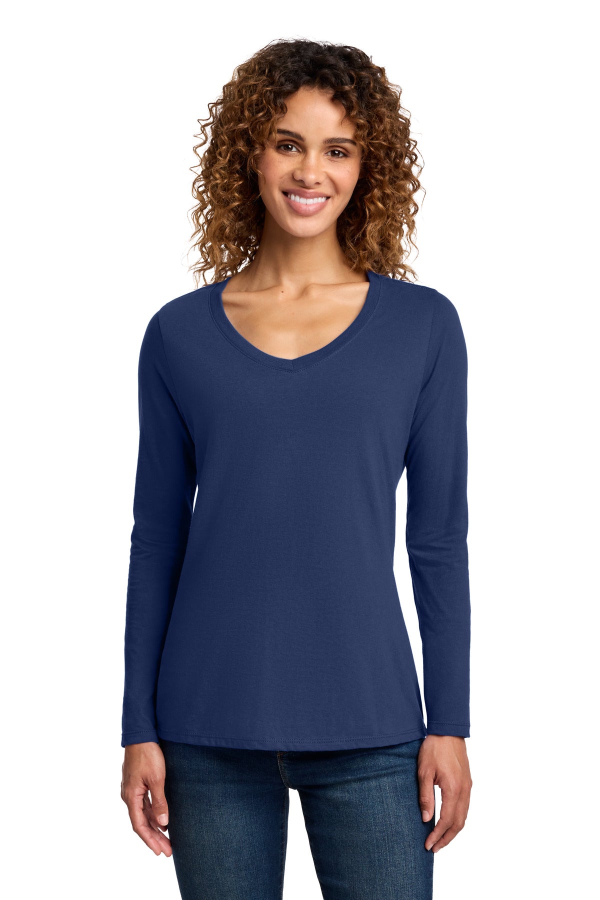 Port & Co   Women's Long Sleeve Fan Favorite V-Neck Tee. LPC450VLS