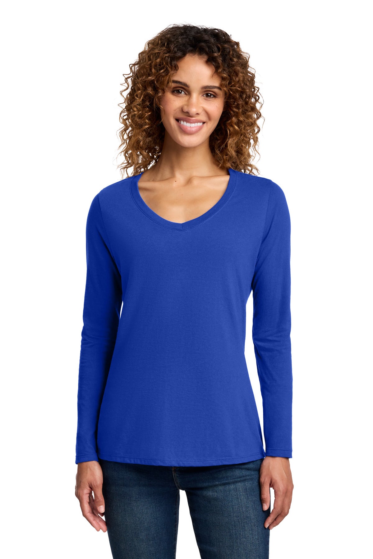 Port & Co   Women's Long Sleeve Fan Favorite V-Neck Tee. LPC450VLS