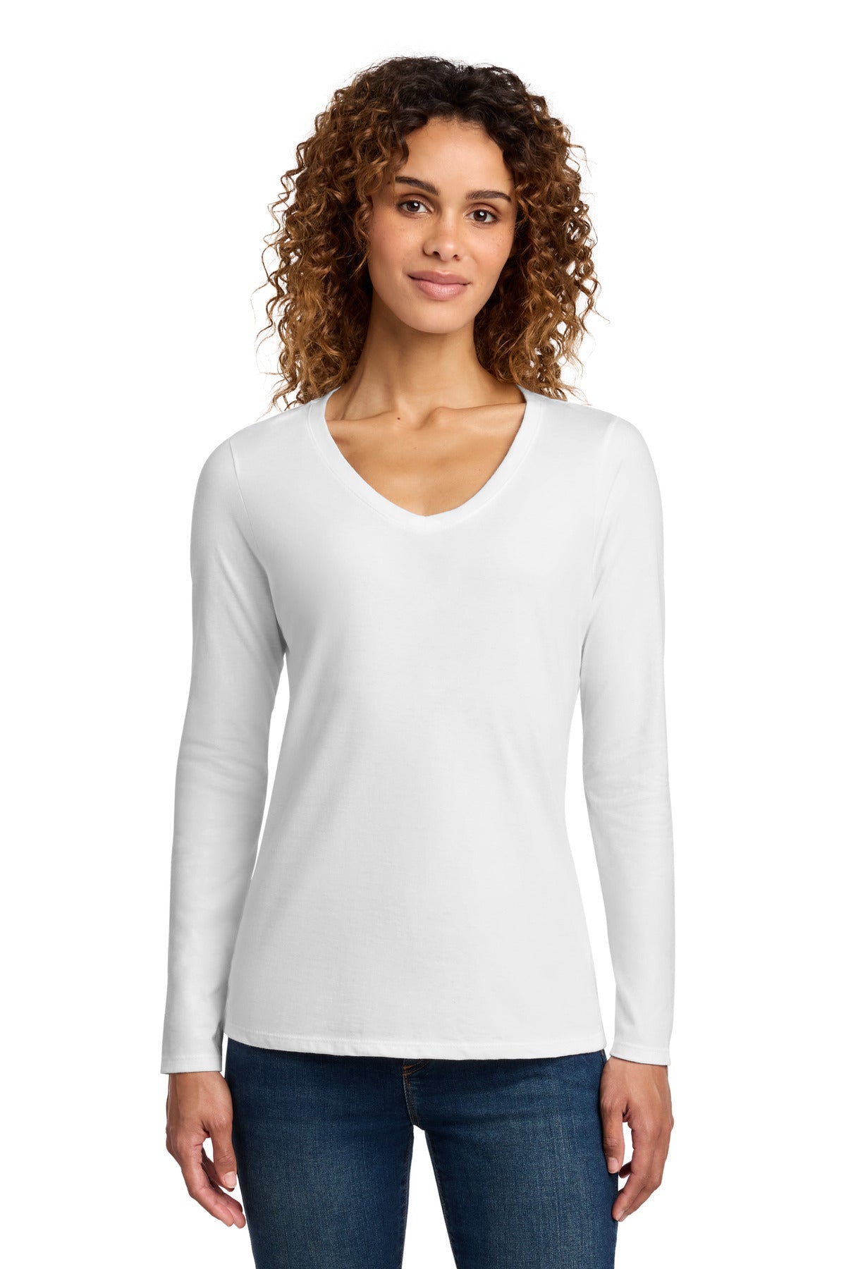 Port & Co   Women's Long Sleeve Fan Favorite V-Neck Tee. LPC450VLS