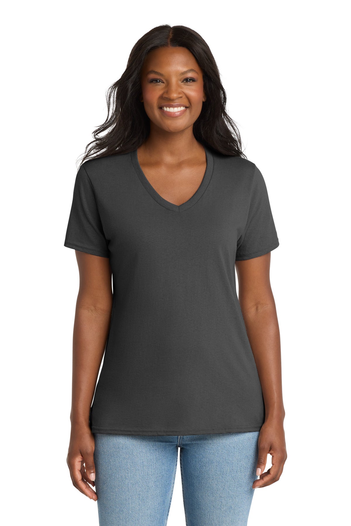 Port & Co   Women's Core Cotton V-Neck Tee. LPC54V