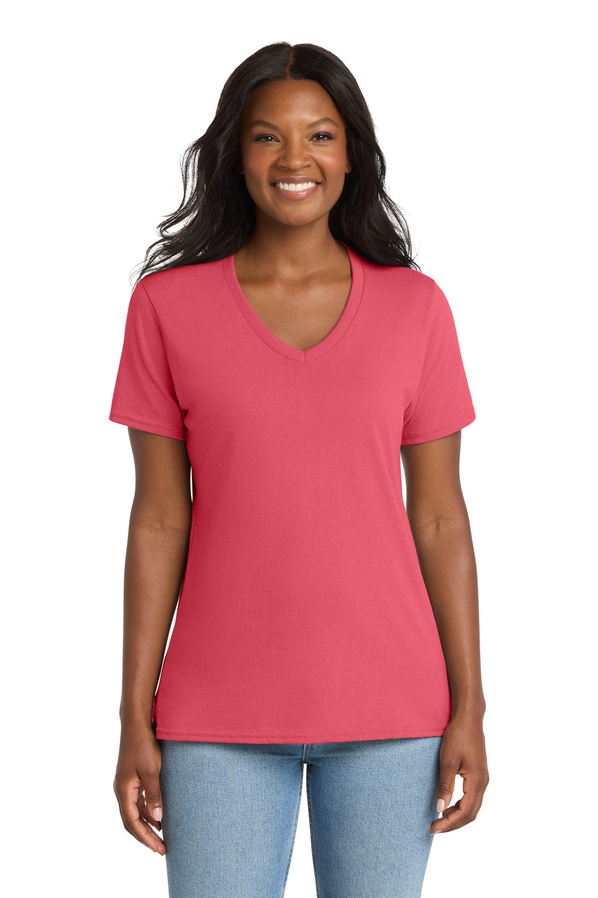 Port & Co   Women's Core Cotton V-Neck Tee. LPC54V