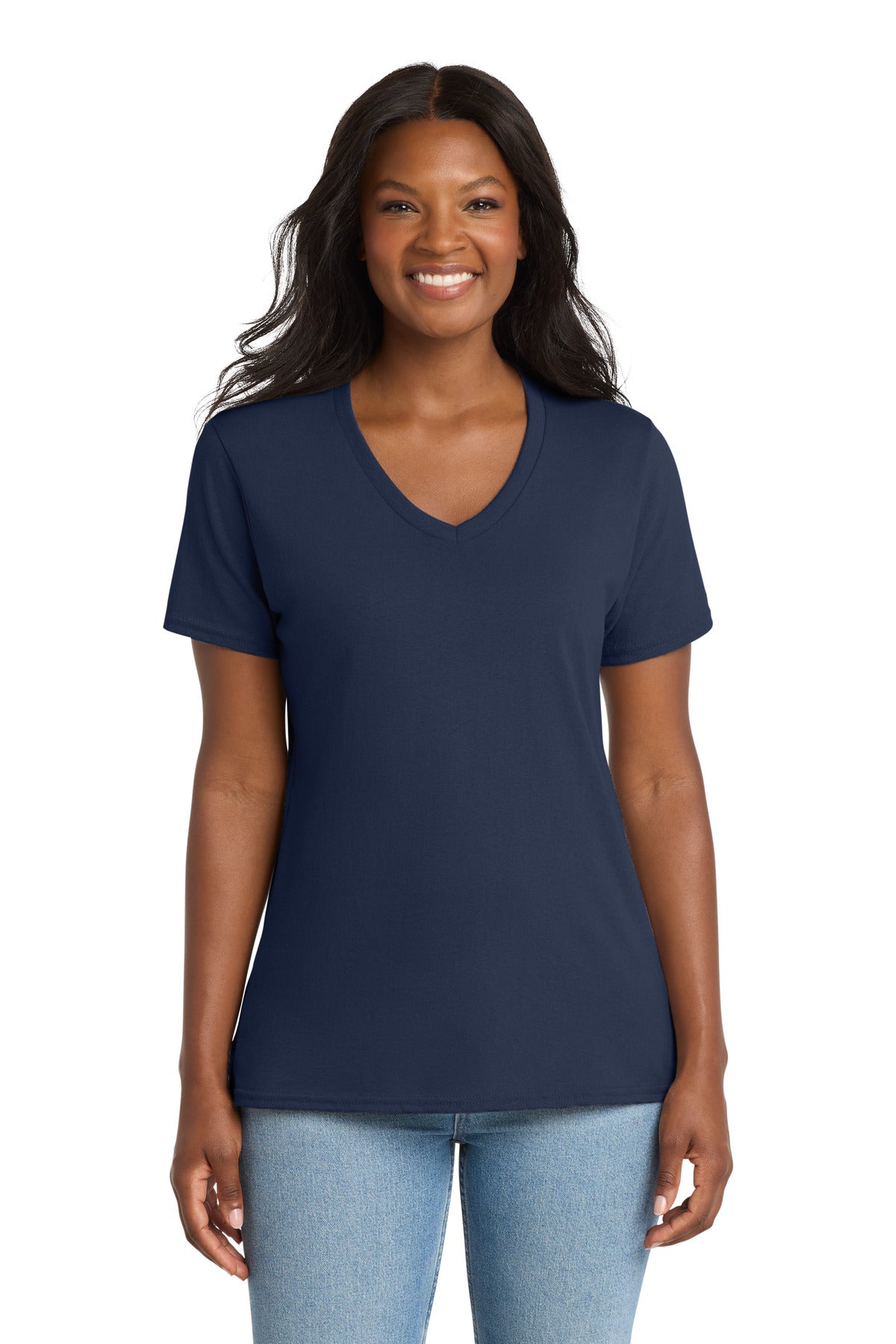 Port & Co   Women's Core Cotton V-Neck Tee. LPC54V
