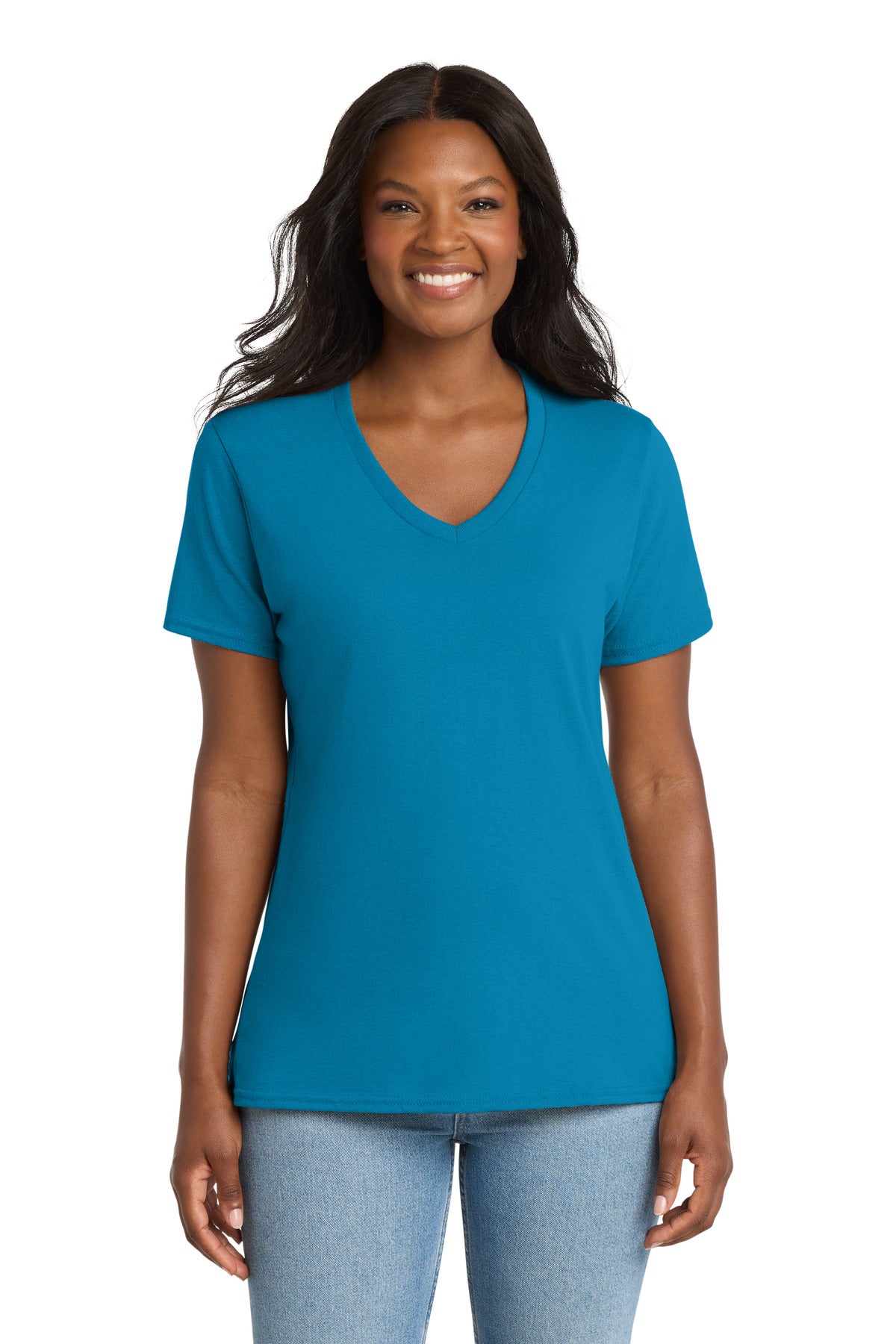Port & Co   Women's Core Cotton V-Neck Tee. LPC54V