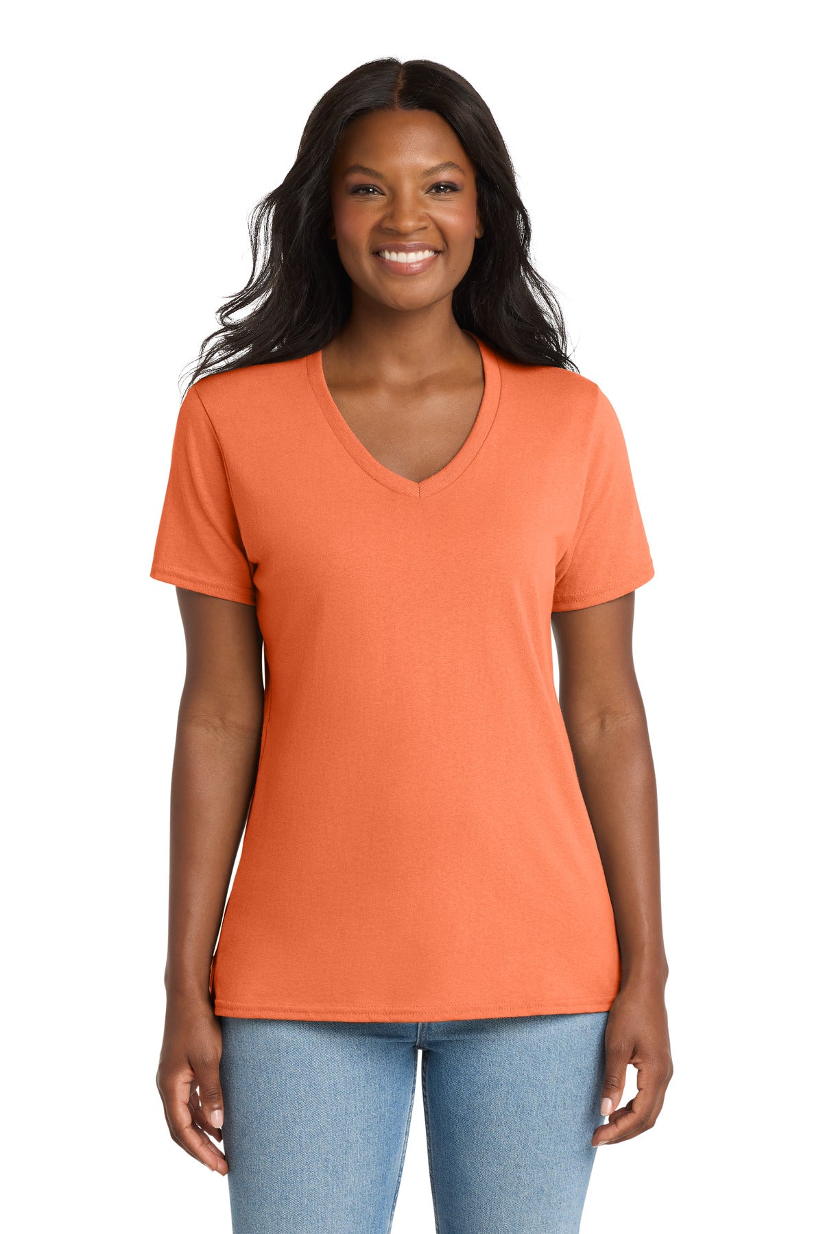Port & Co   Women's Core Cotton V-Neck Tee. LPC54V