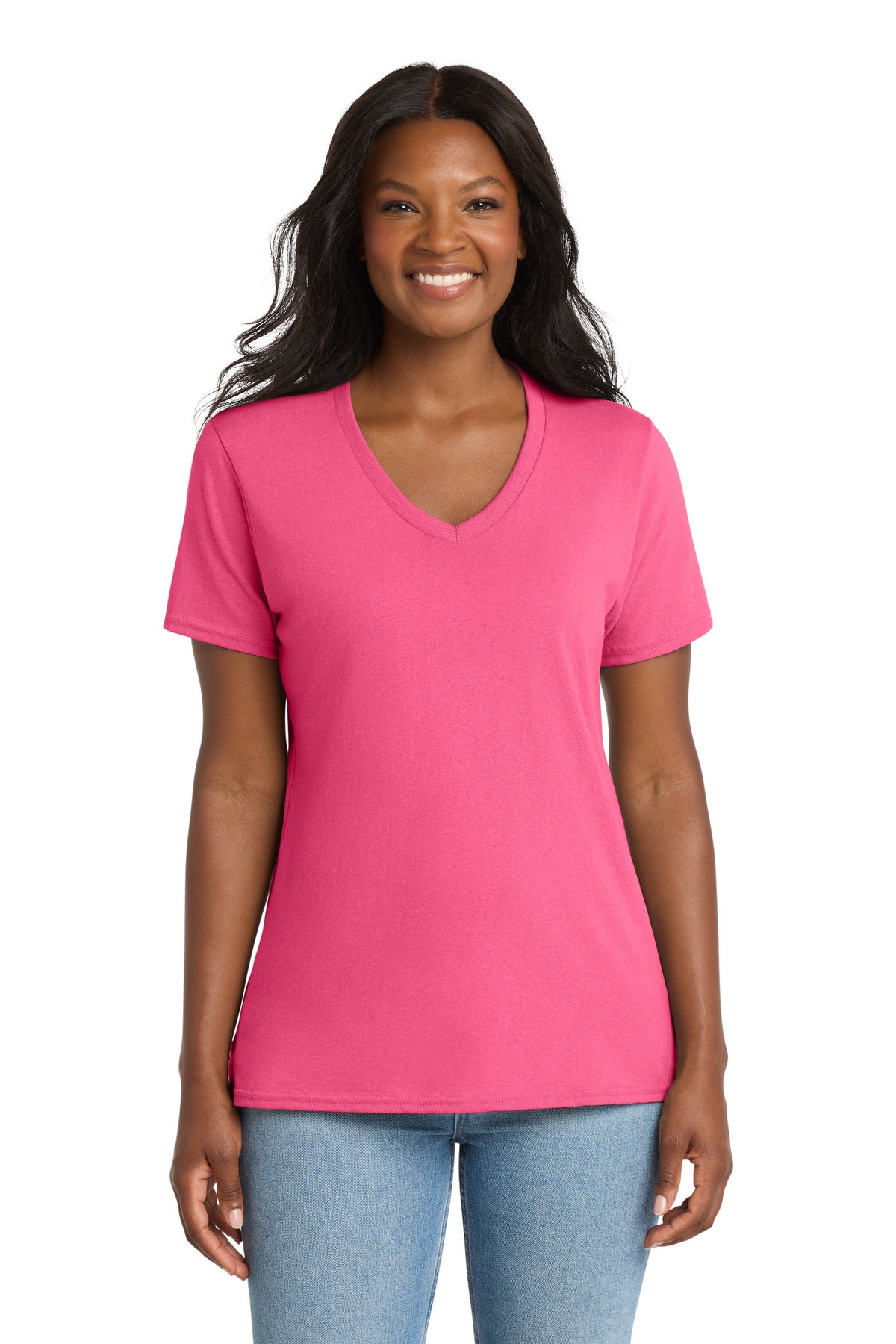 Port & Co   Women's Core Cotton V-Neck Tee. LPC54V