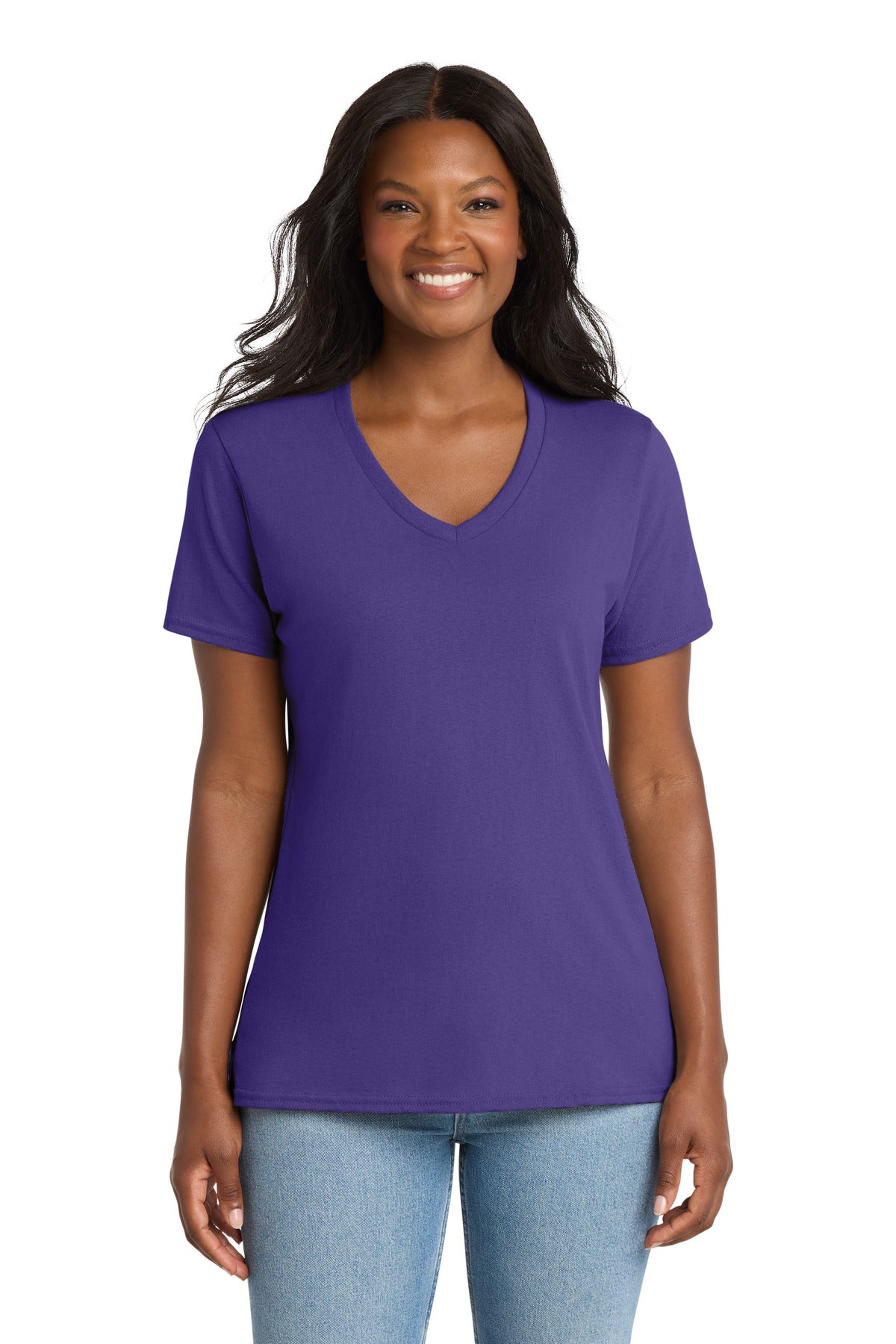 Port & Co   Women's Core Cotton V-Neck Tee. LPC54V