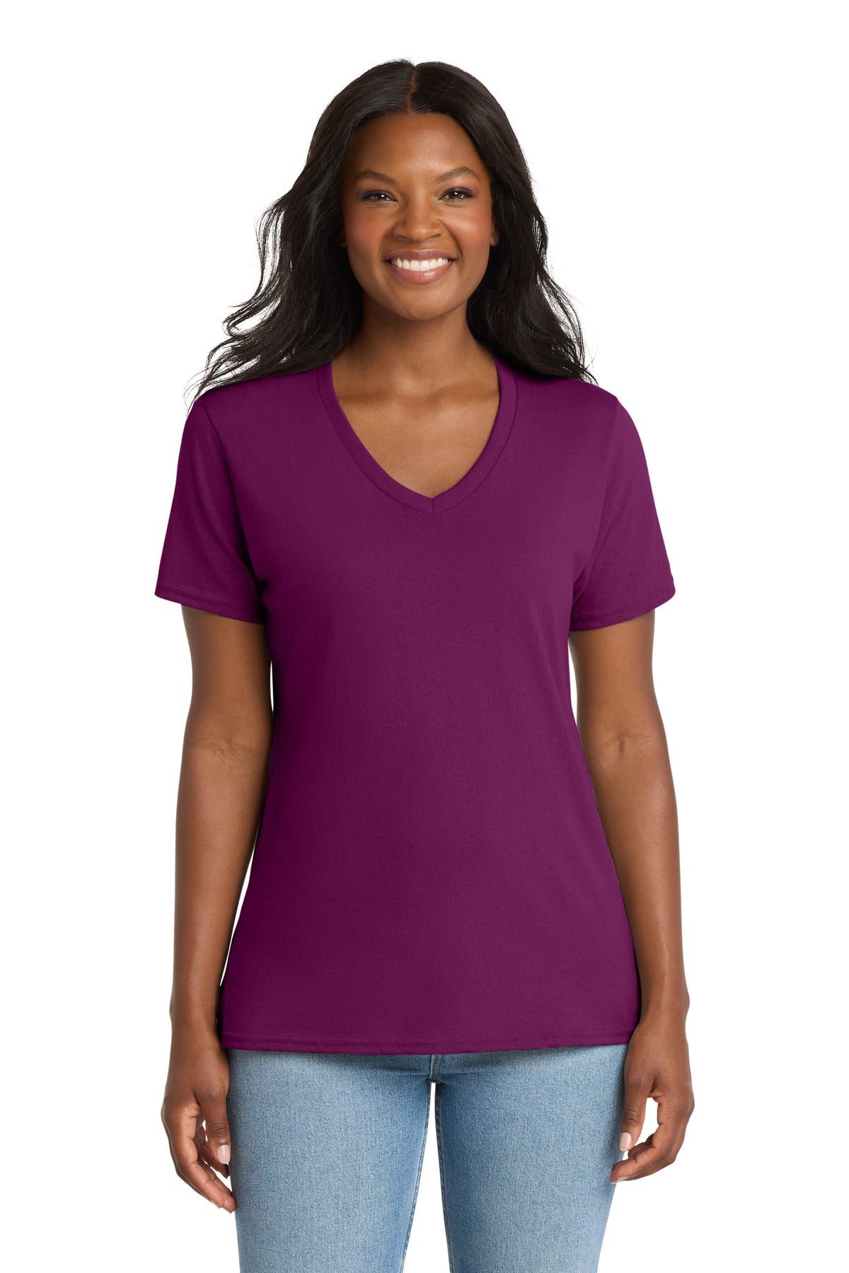 Port & Co   Women's Core Cotton V-Neck Tee. LPC54V