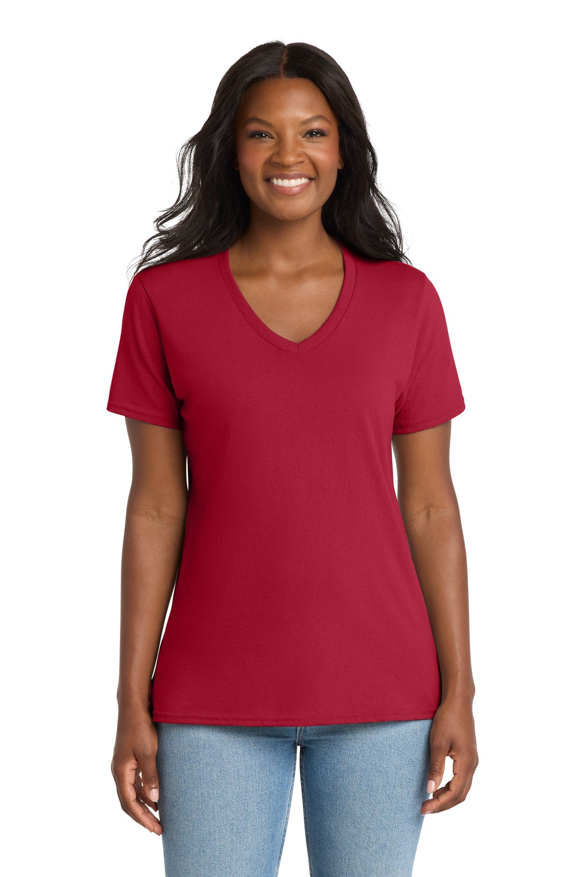 Port & Co   Women's Core Cotton V-Neck Tee. LPC54V