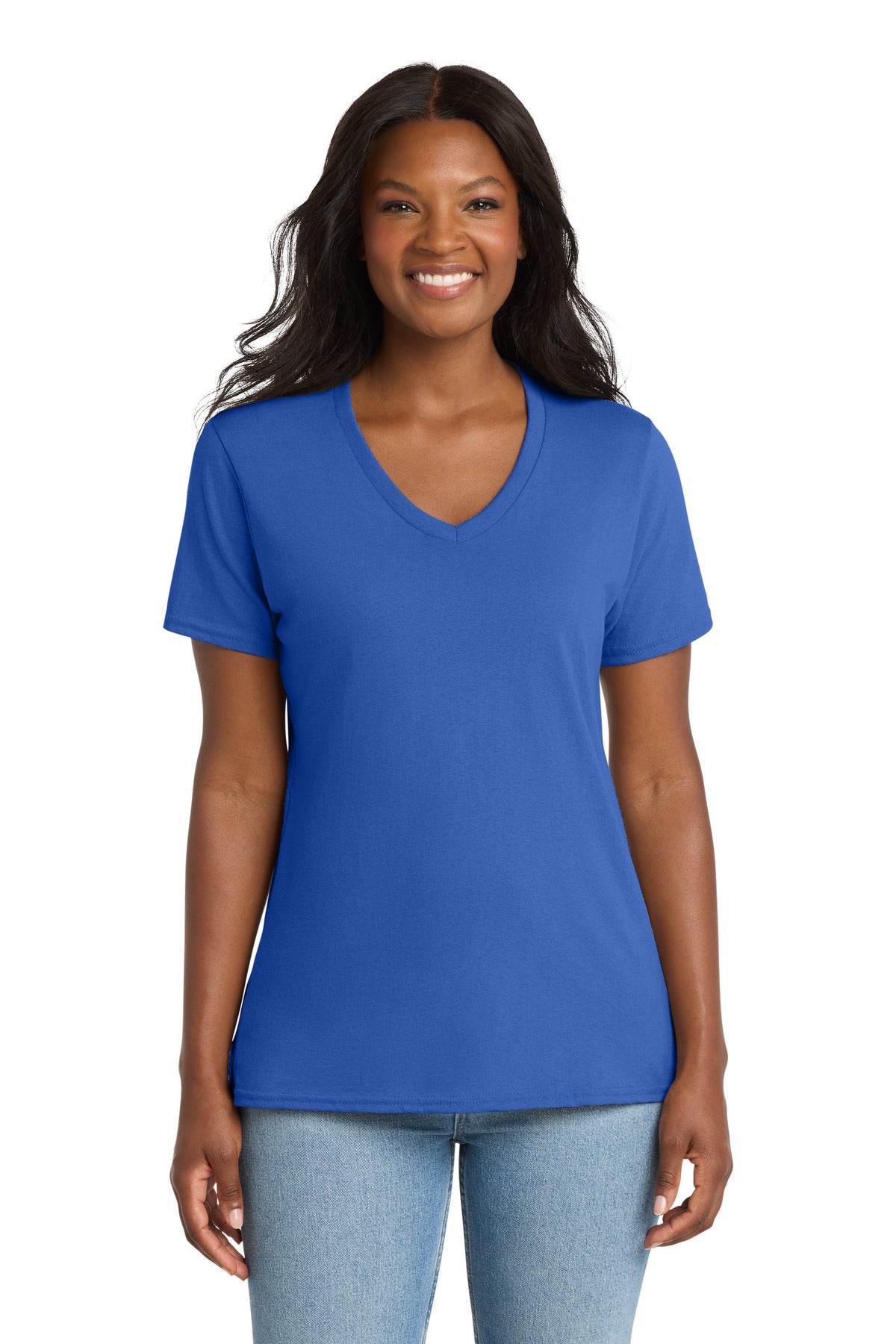 Port & Co   Women's Core Cotton V-Neck Tee. LPC54V