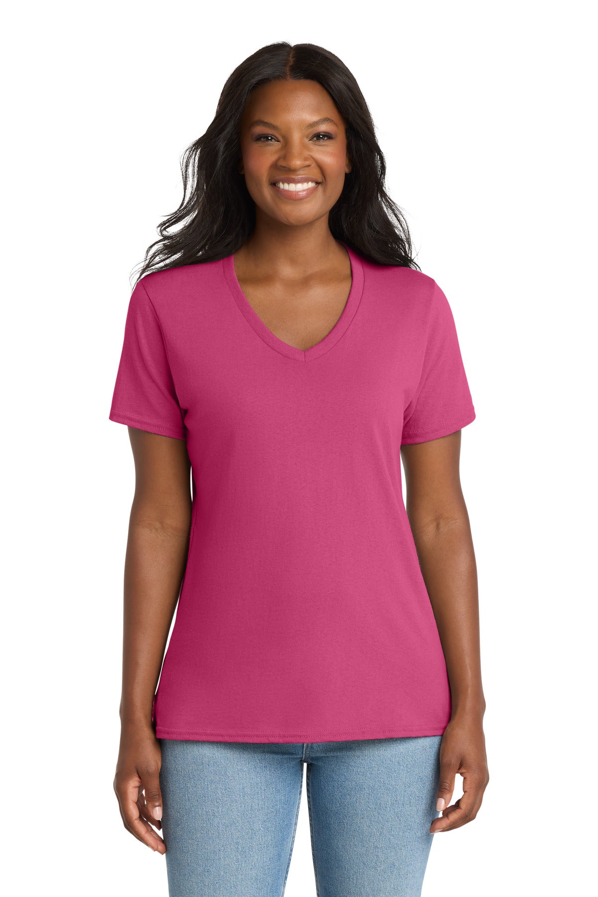 Port & Co   Women's Core Cotton V-Neck Tee. LPC54V
