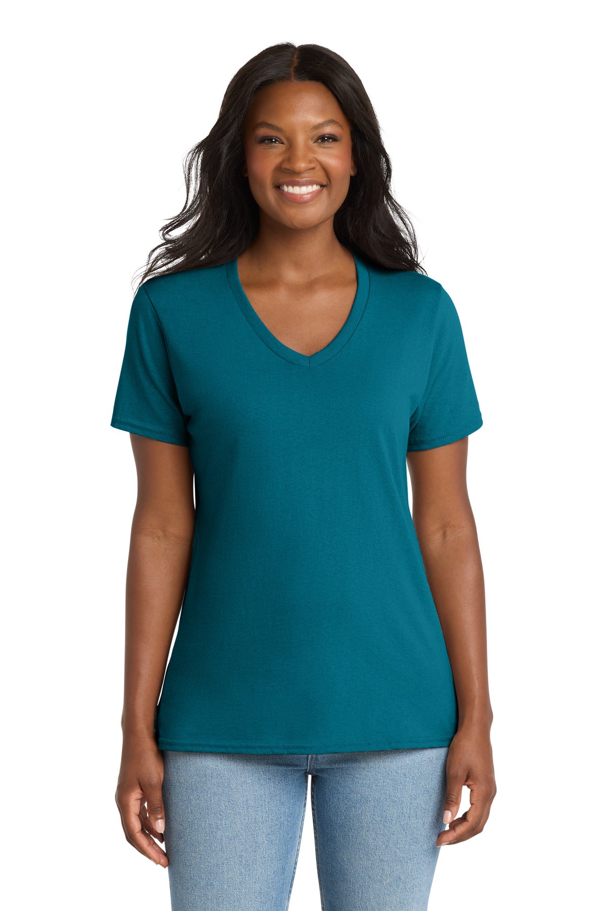 Port & Co   Women's Core Cotton V-Neck Tee. LPC54V