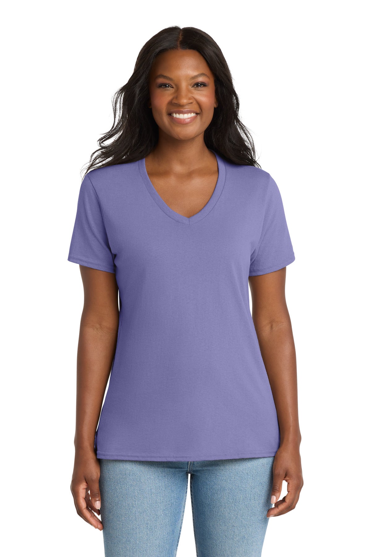 Port & Co   Women's Core Cotton V-Neck Tee. LPC54V