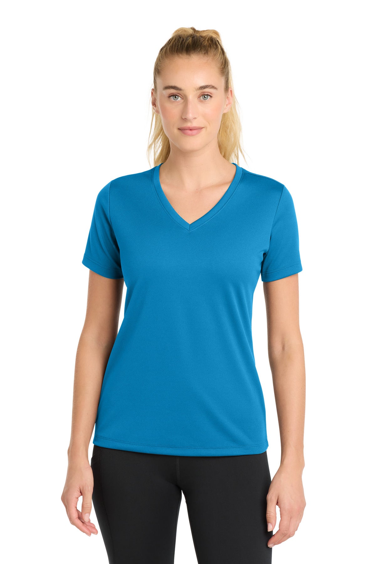 Sport-Tek   Women's PosiCharge   RacerMesh   V-Neck Tee. LST340