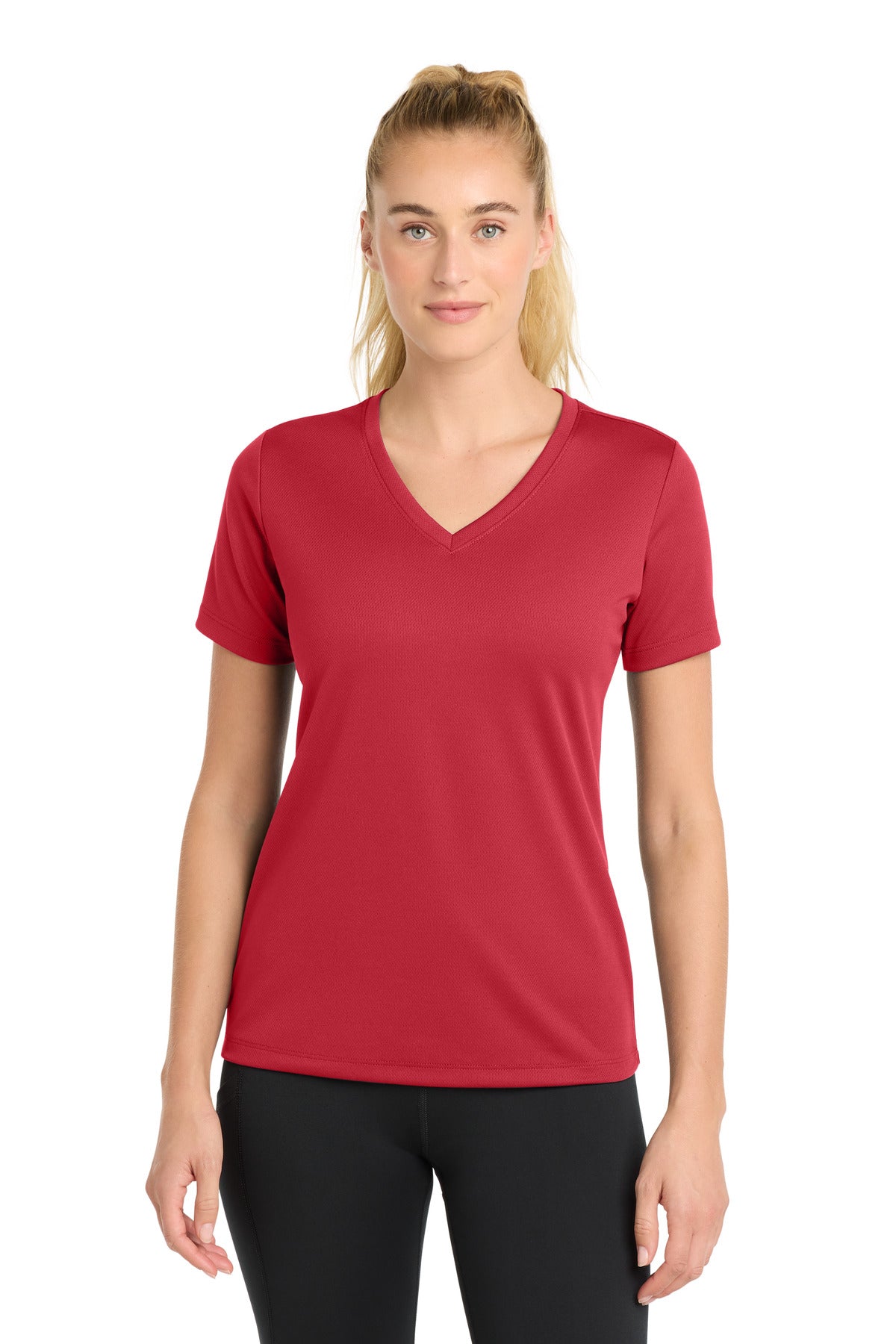 Sport-Tek   Women's PosiCharge   RacerMesh   V-Neck Tee. LST340