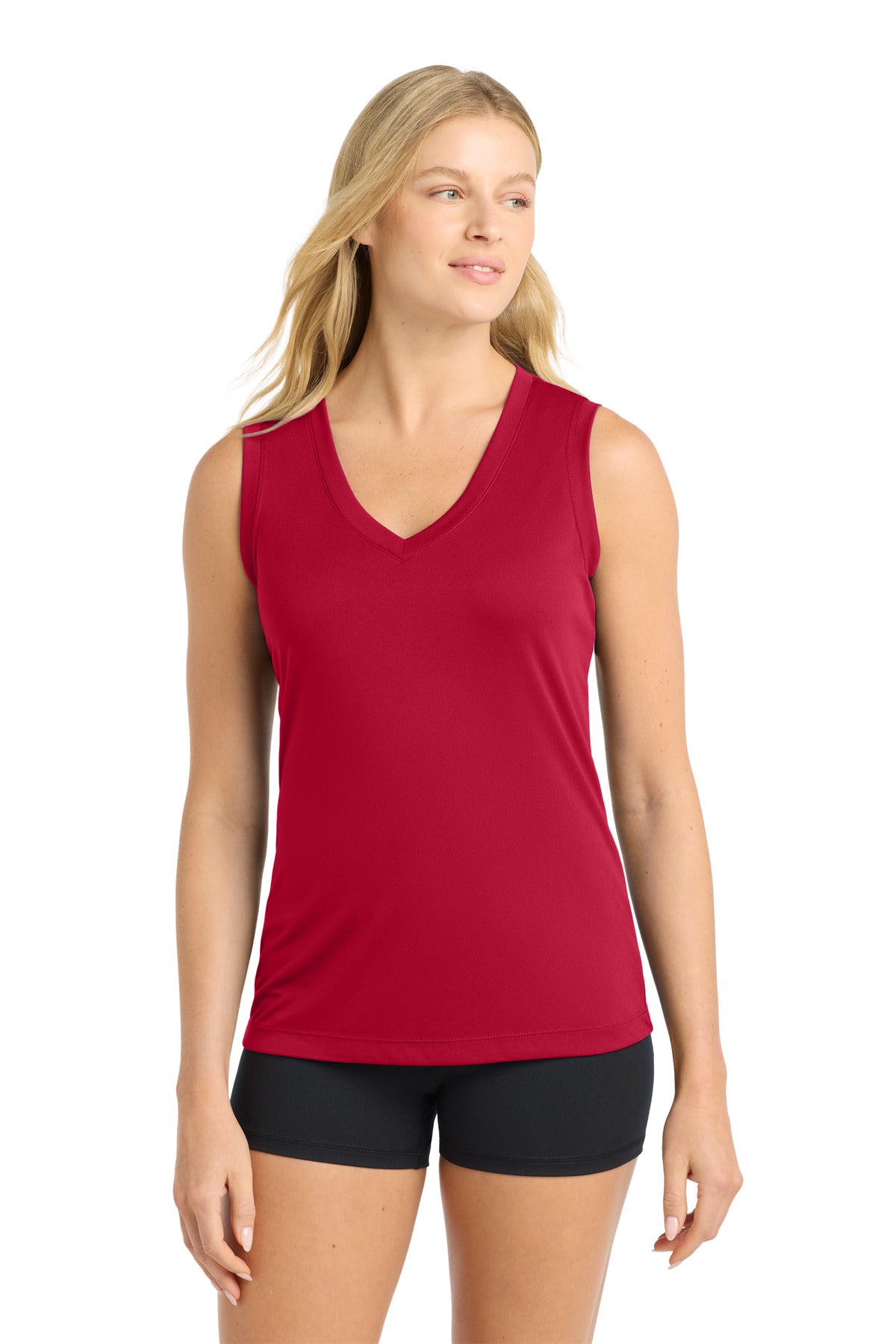 Sport-Tek   Women's Sleeveless PosiCharge   Competitor V-Neck Tee. LST352