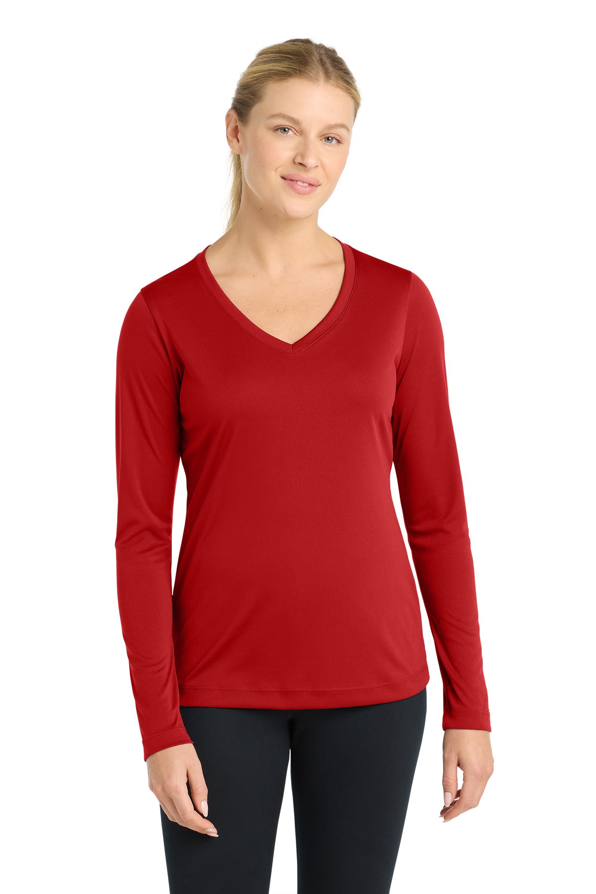 Sport-Tek   Women's Long Sleeve PosiCharge   Competitor V-Neck Tee. LST353LS