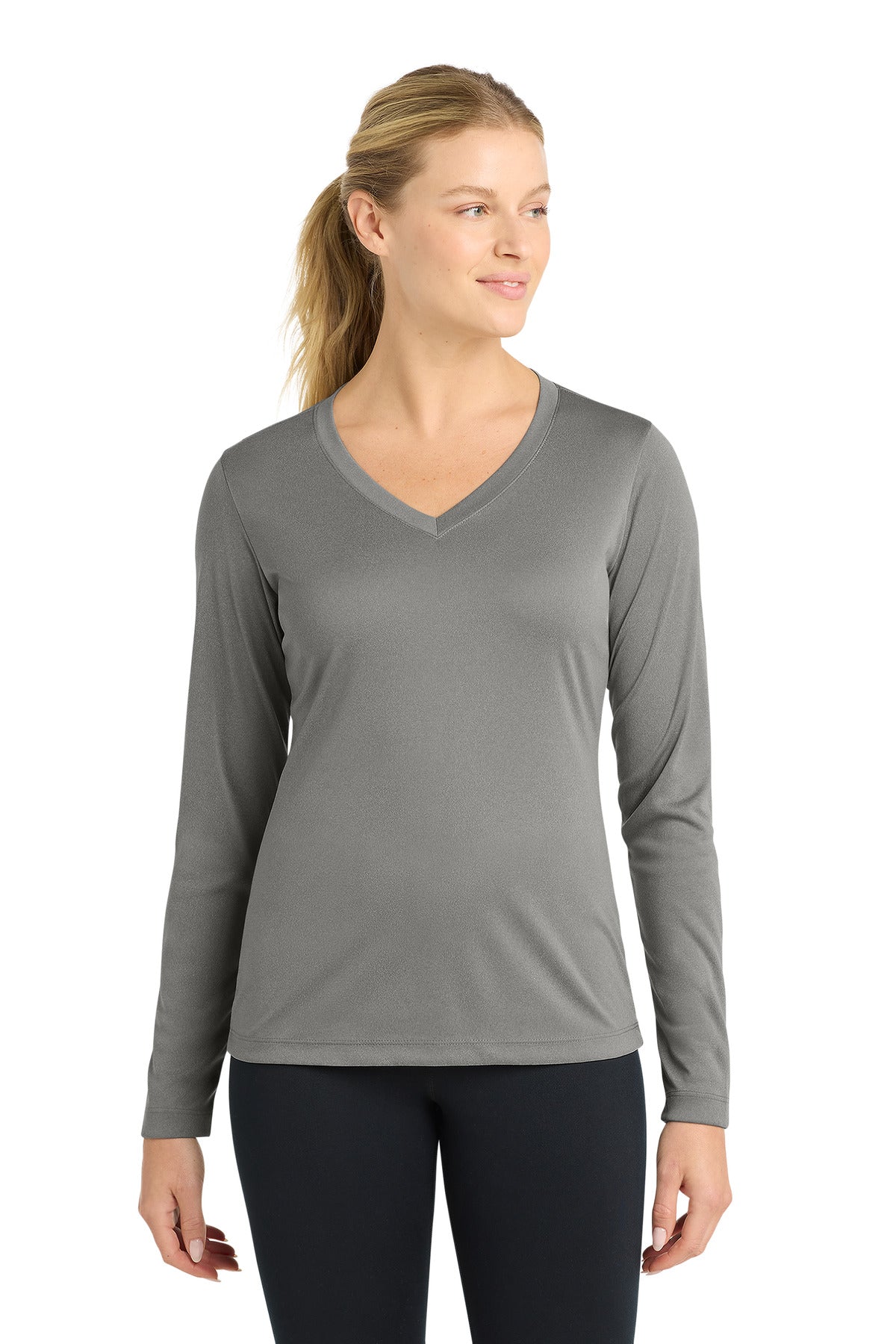 Sport-Tek   Women's Long Sleeve PosiCharge   Competitor V-Neck Tee. LST353LS