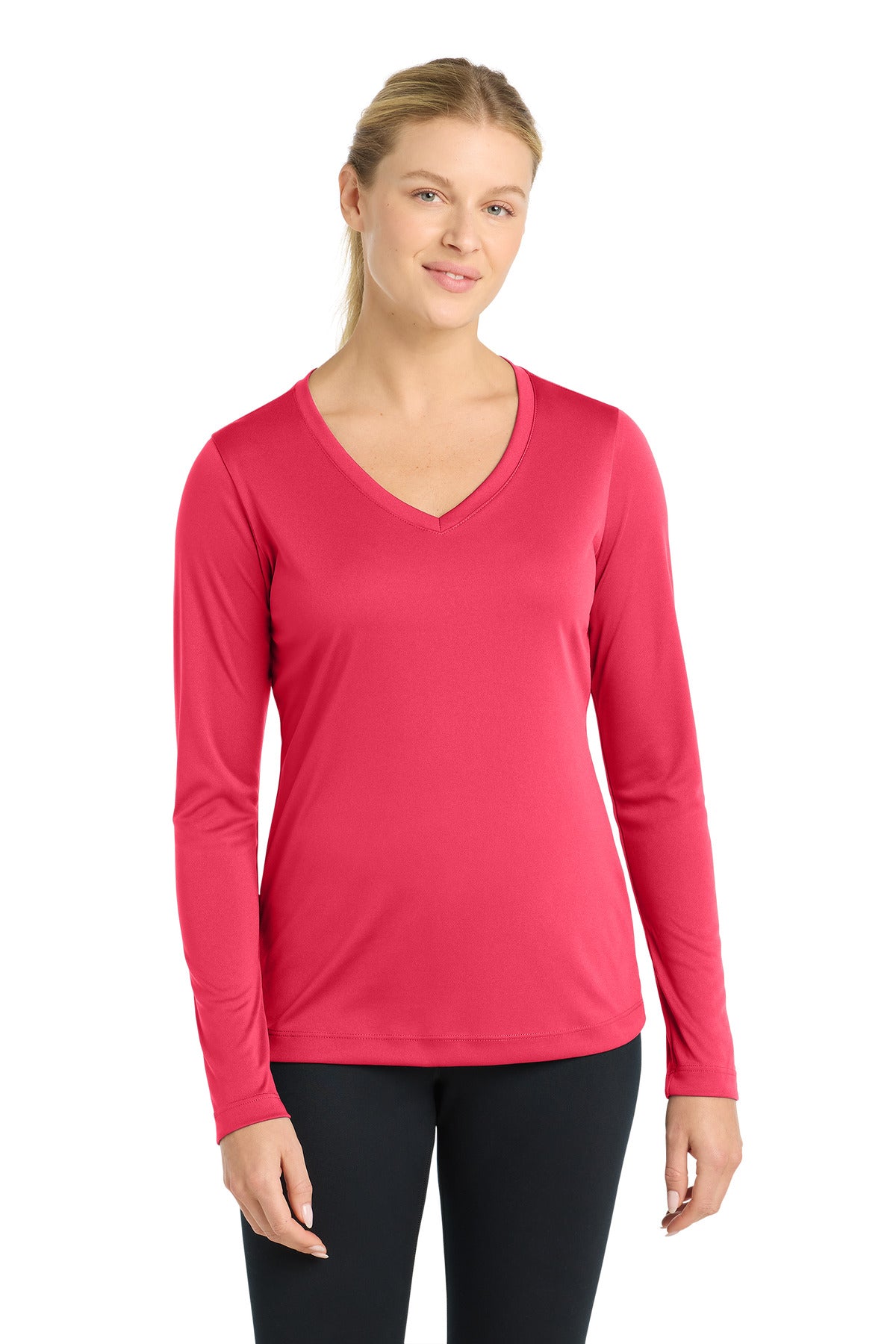 Sport-Tek   Women's Long Sleeve PosiCharge   Competitor V-Neck Tee. LST353LS