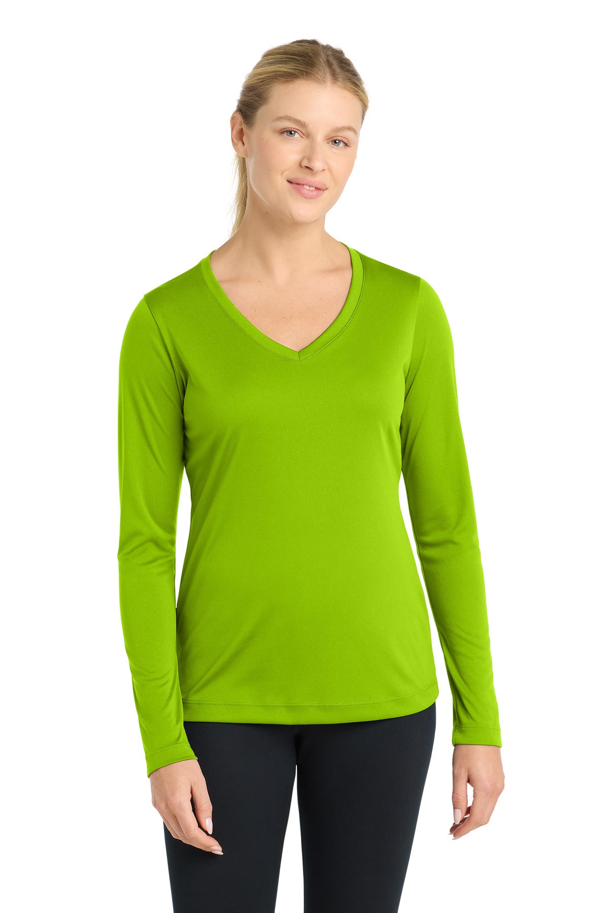 Sport-Tek   Women's Long Sleeve PosiCharge   Competitor V-Neck Tee. LST353LS