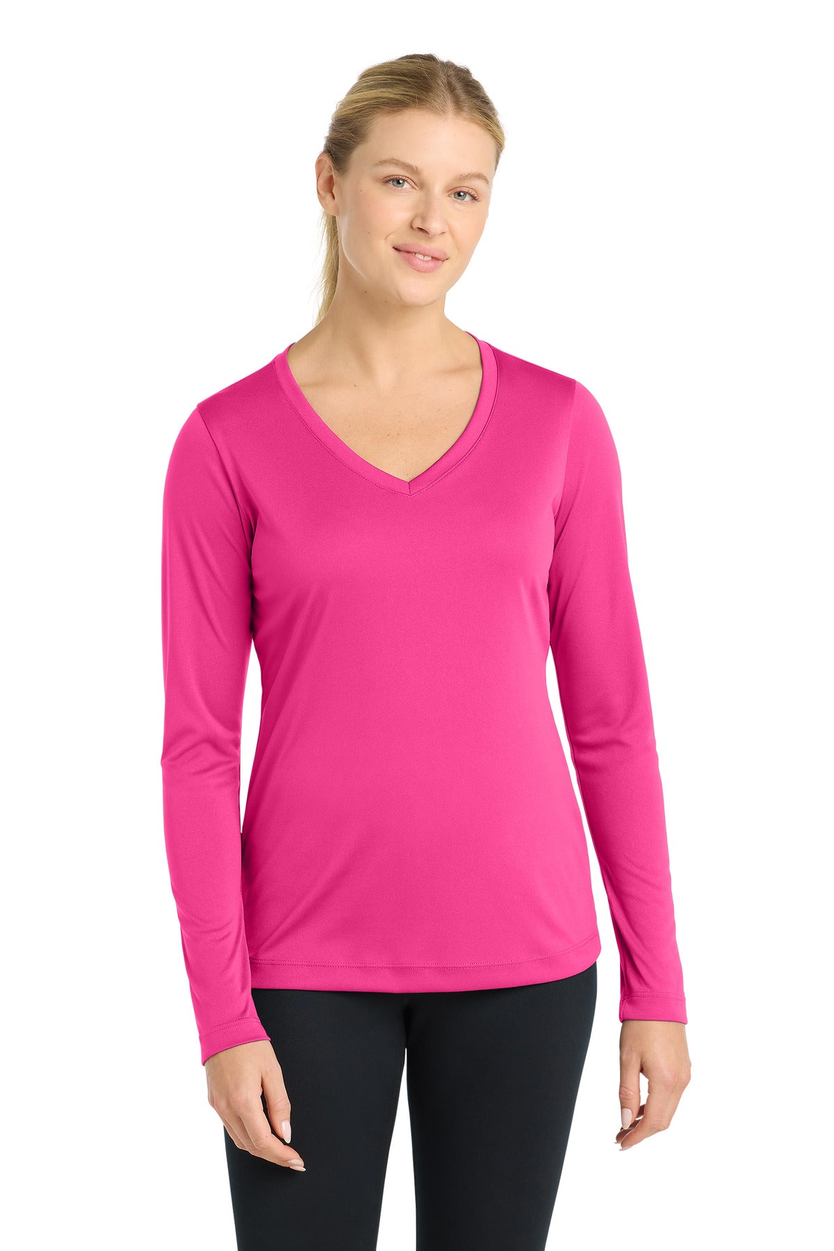 Sport-Tek   Women's Long Sleeve PosiCharge   Competitor V-Neck Tee. LST353LS