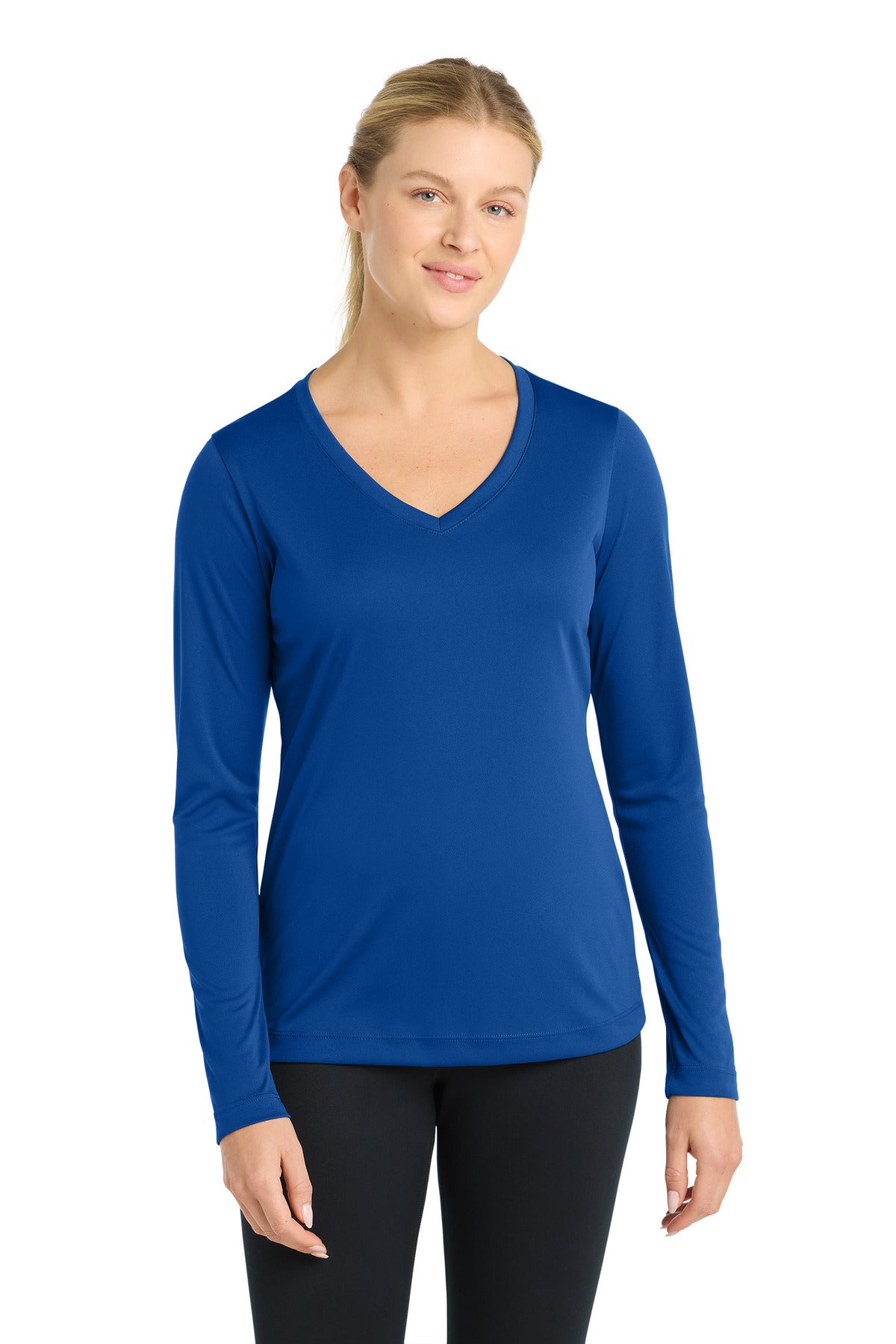 Sport-Tek   Women's Long Sleeve PosiCharge   Competitor V-Neck Tee. LST353LS