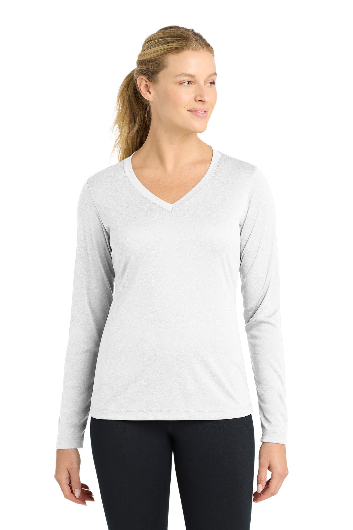Sport-Tek   Women's Long Sleeve PosiCharge   Competitor V-Neck Tee. LST353LS