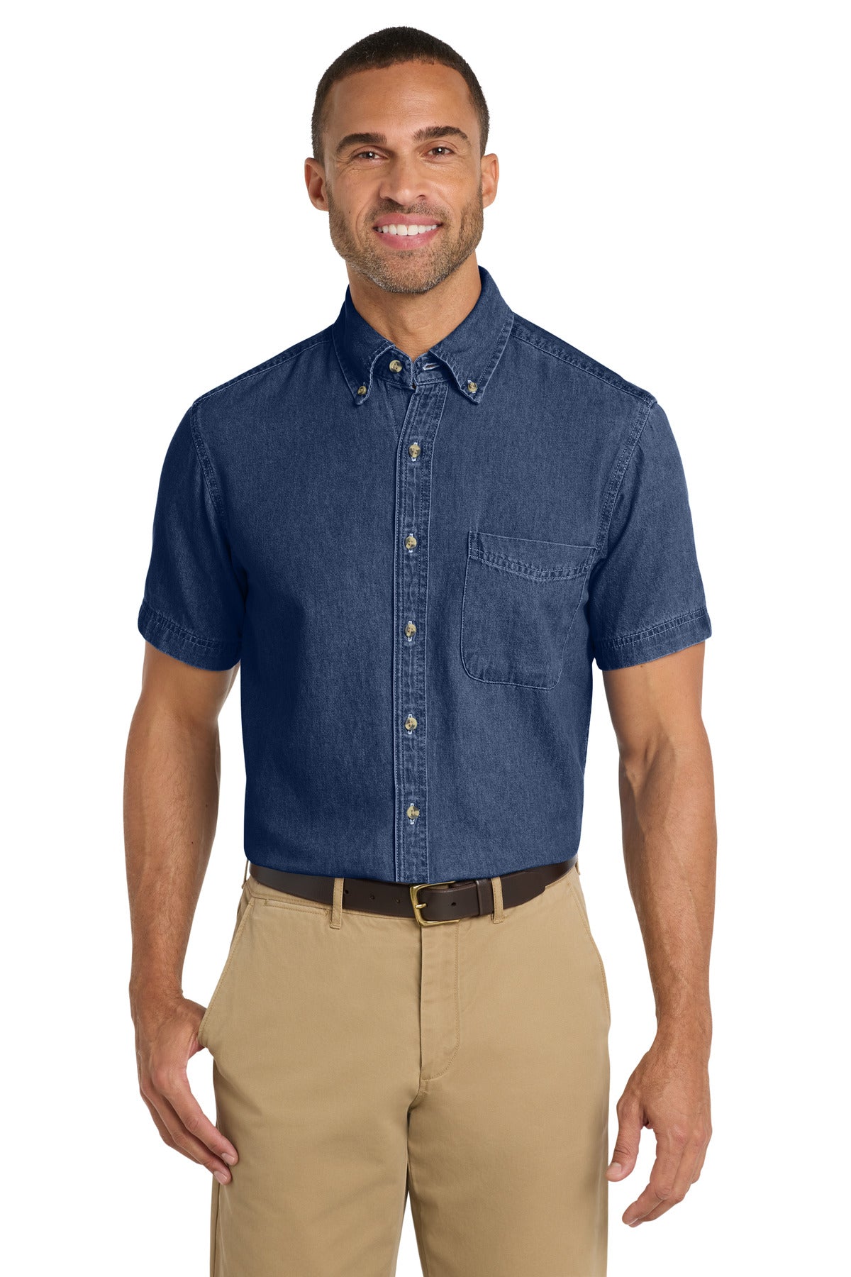 Port & Co   Short Sleeve Value Denim Shirt. SP11