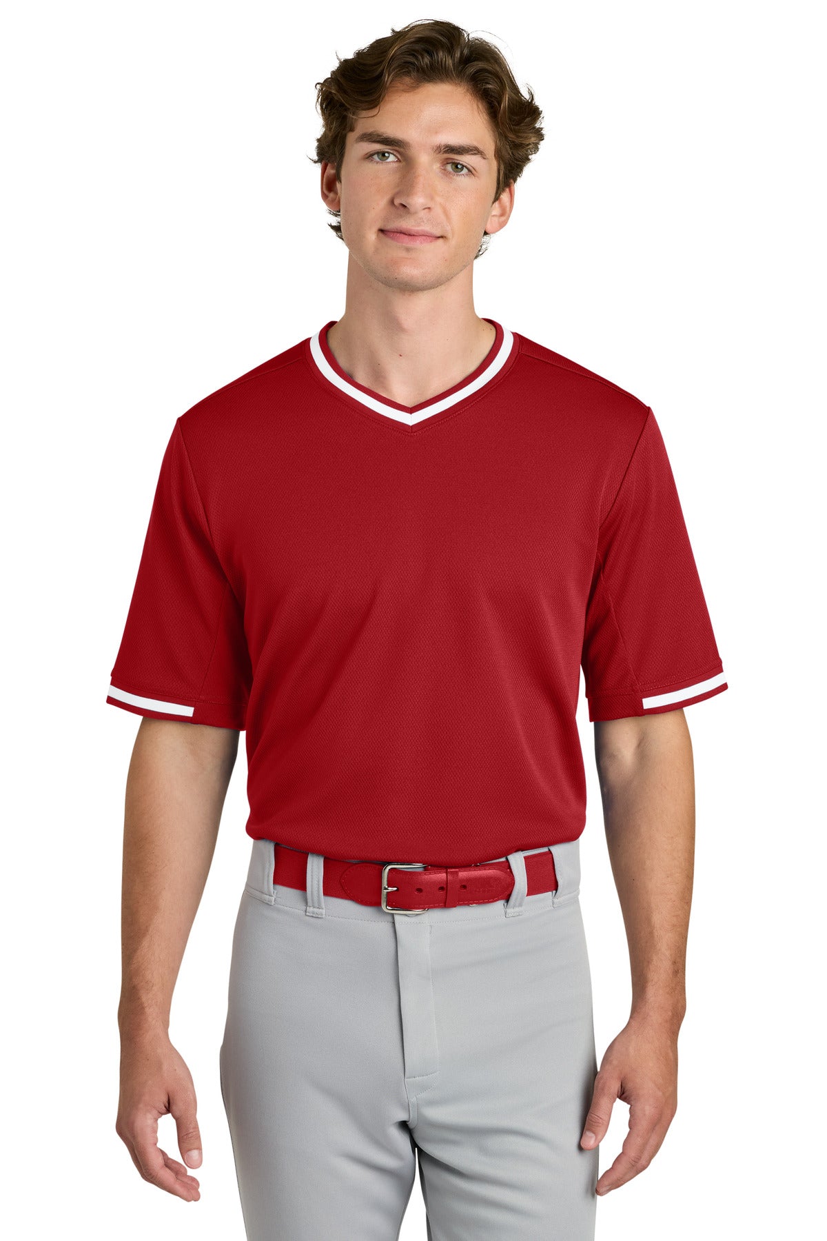Sport-Tek   Tough Mesh V-Neck Baseball Jersey ST221