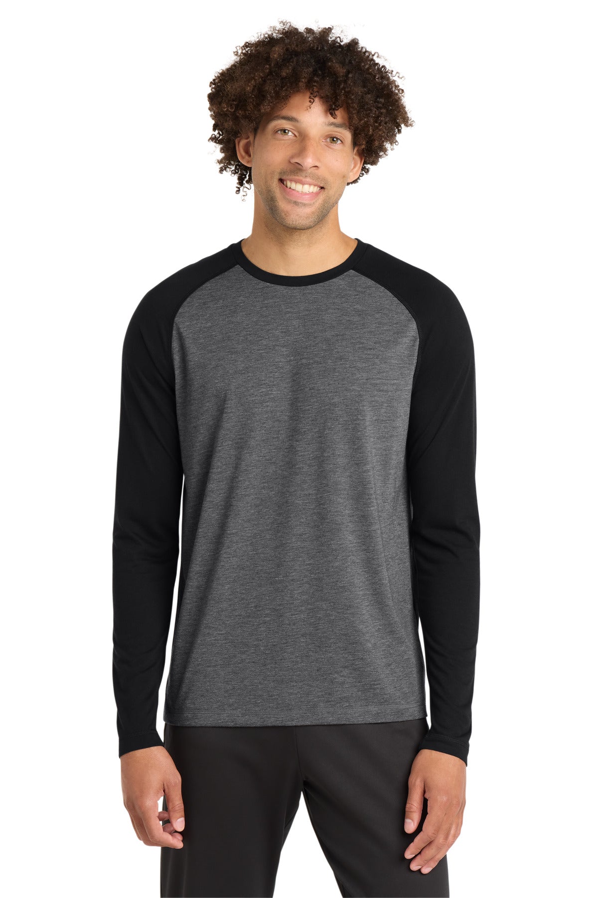 Sport-Tek    PosiCharge    Long Sleeve Tri-Blend Wicking Raglan Tee ST400LS