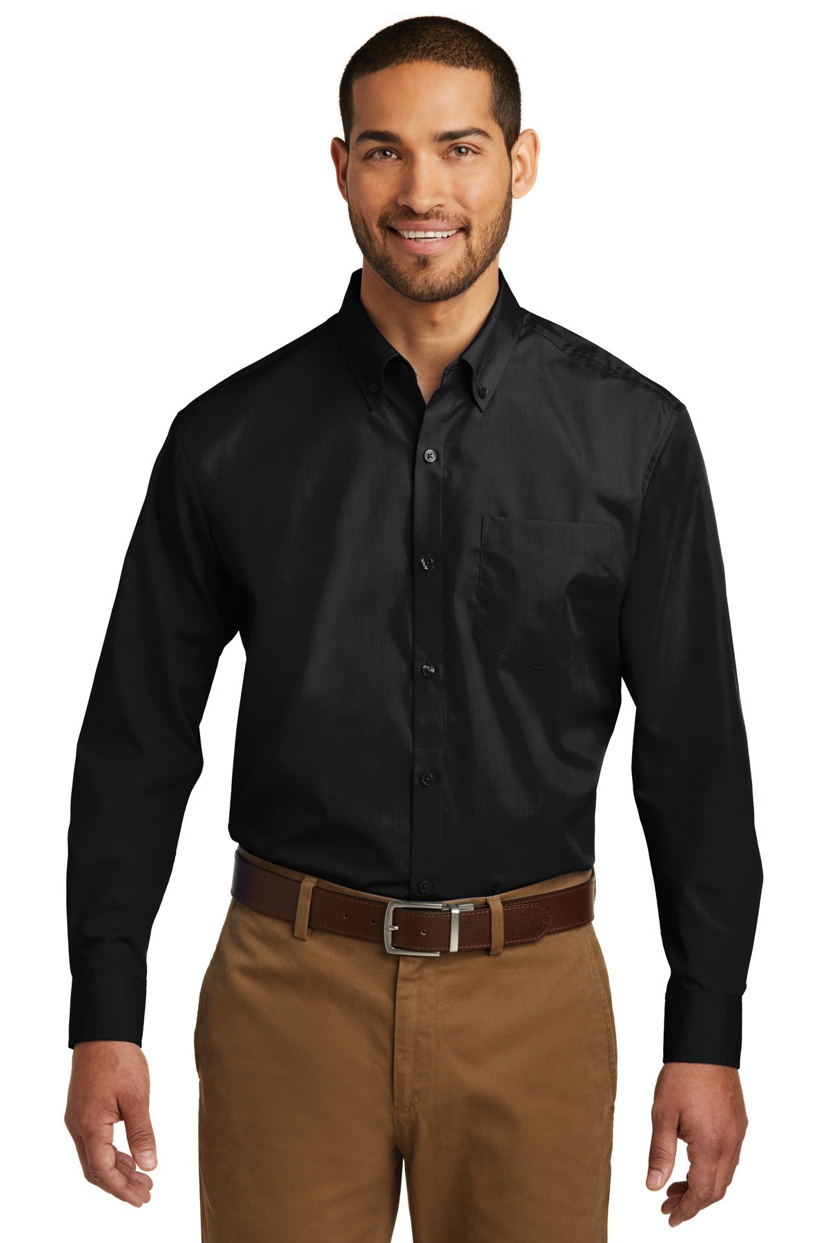 Port Authority   Long Sleeve Carefree Poplin Shirt. W100