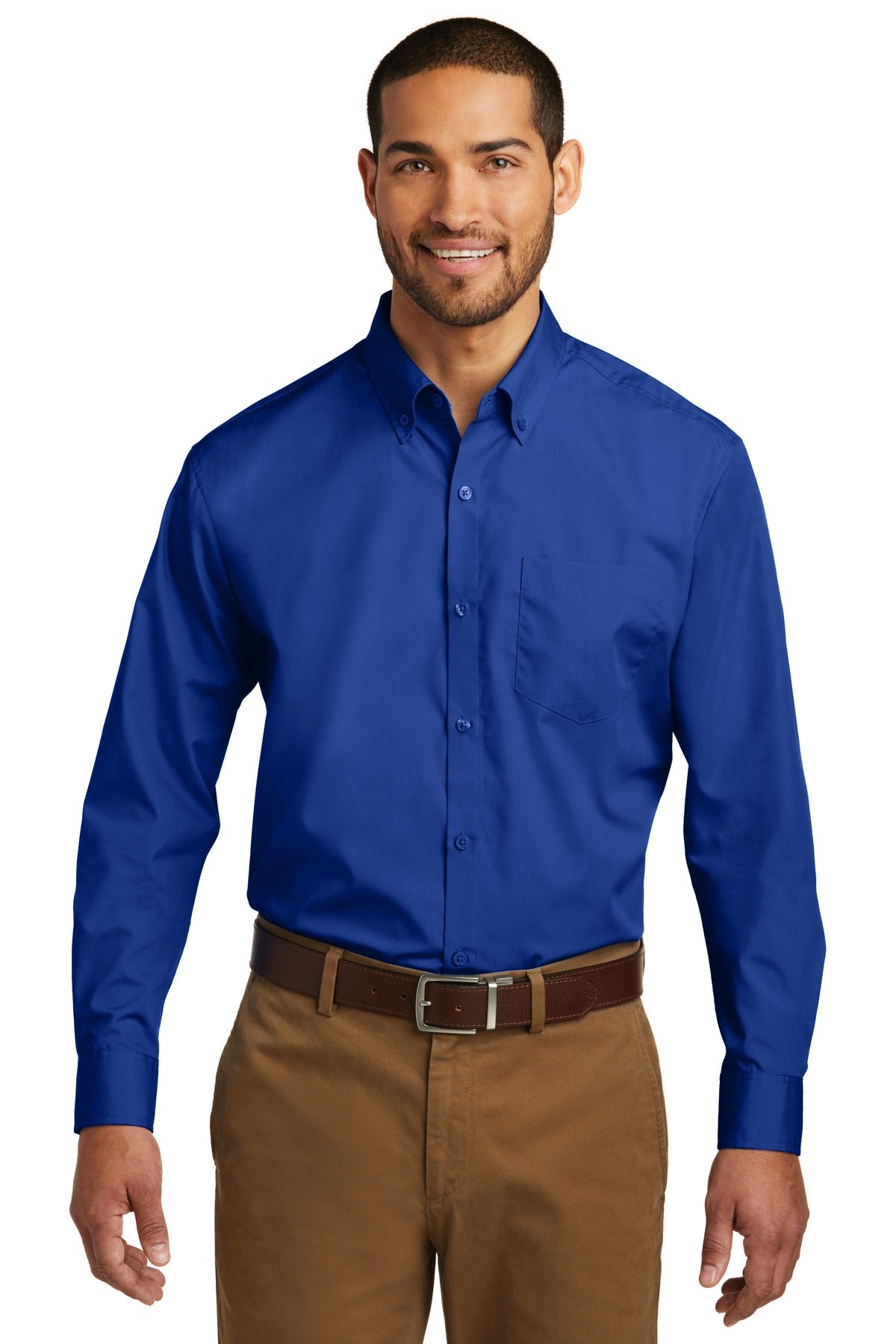 Port Authority   Long Sleeve Carefree Poplin Shirt. W100