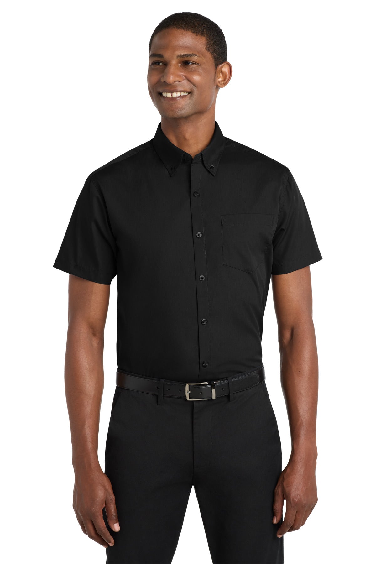 Port Authority   Short Sleeve Carefree Poplin Shirt. W101