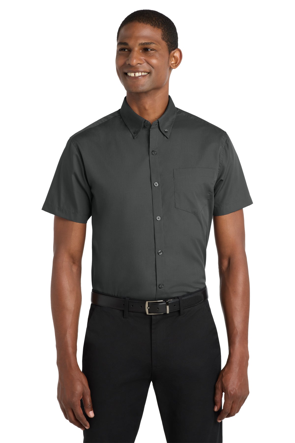 Port Authority   Short Sleeve Carefree Poplin Shirt. W101